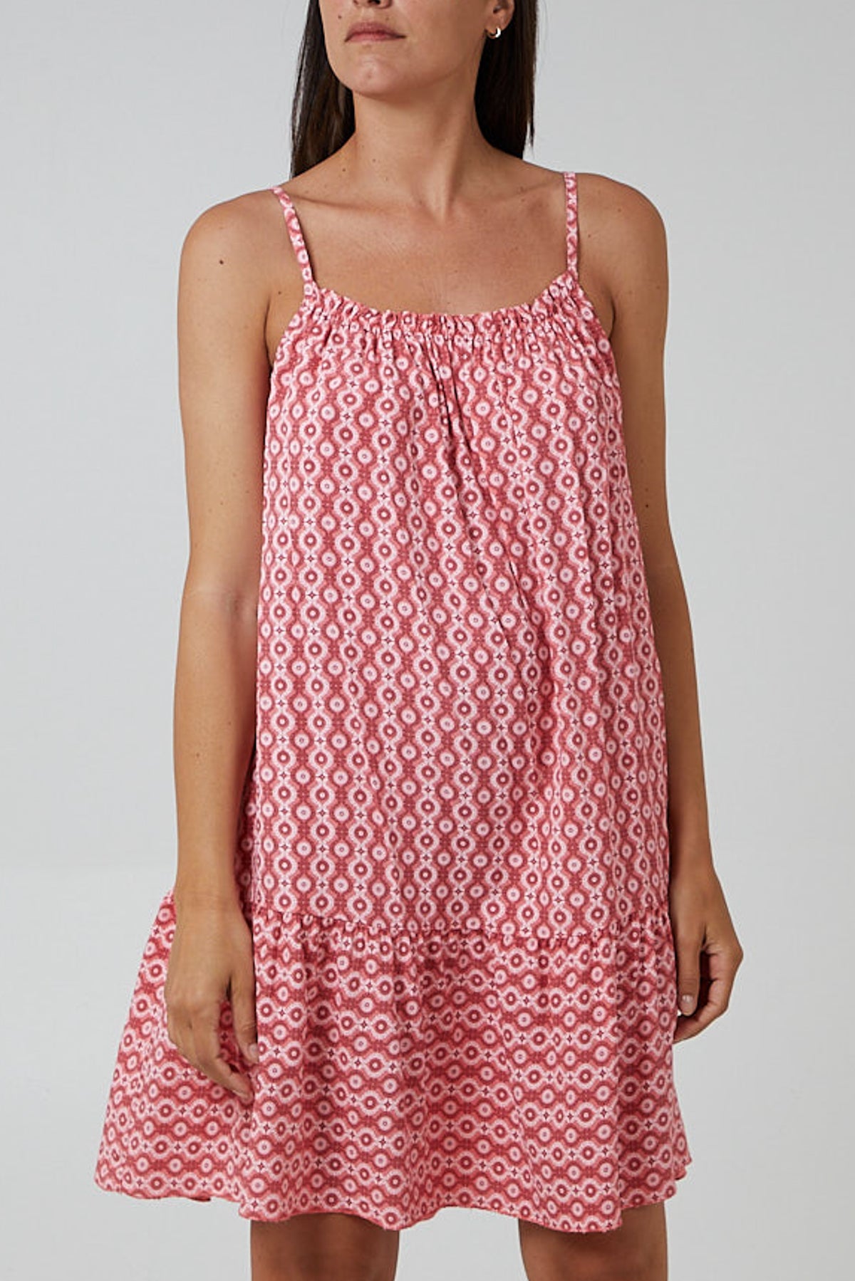 Cami Strap Mosaic Tiered Dress