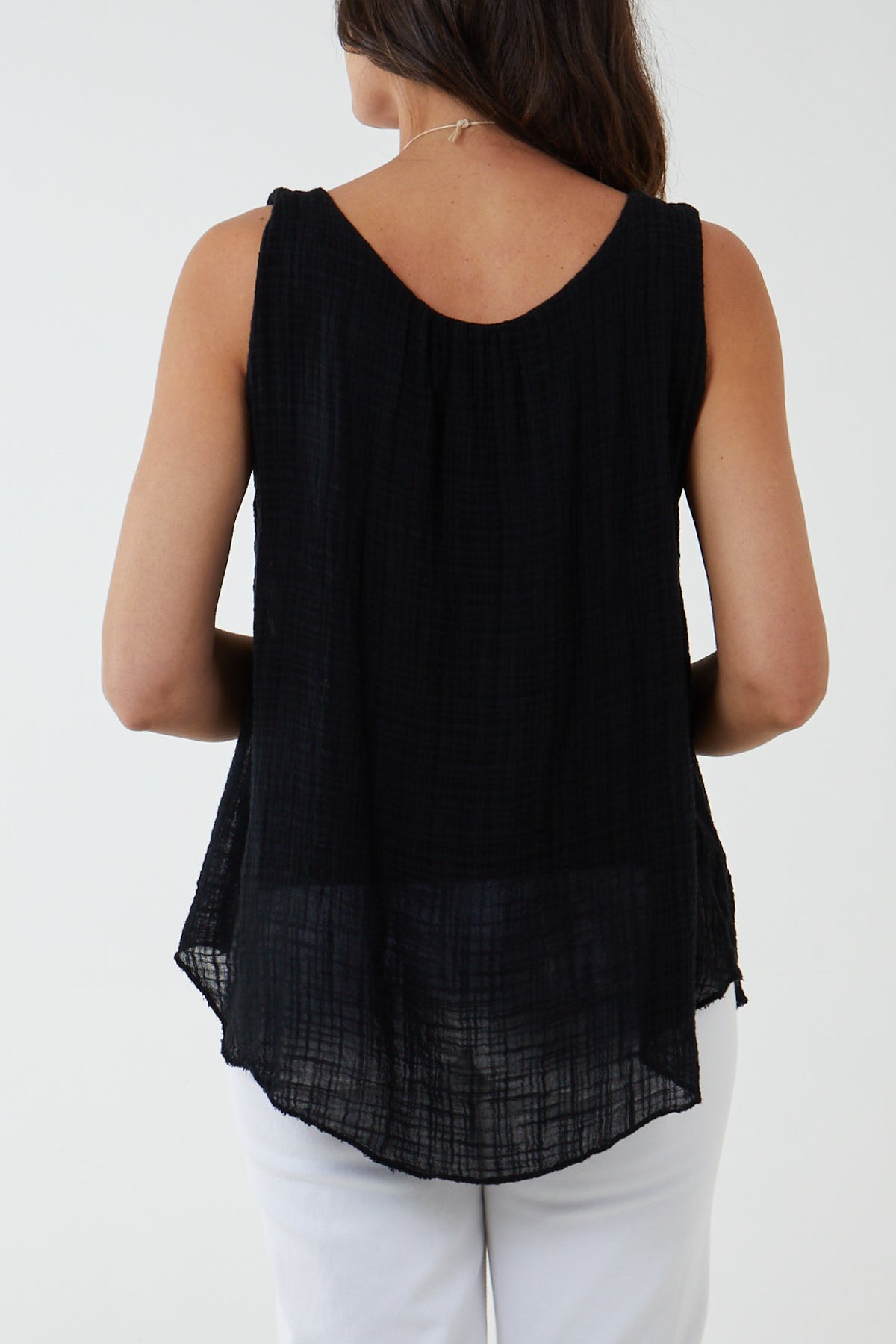 Double Layer Scoop Neck Necklace Vest