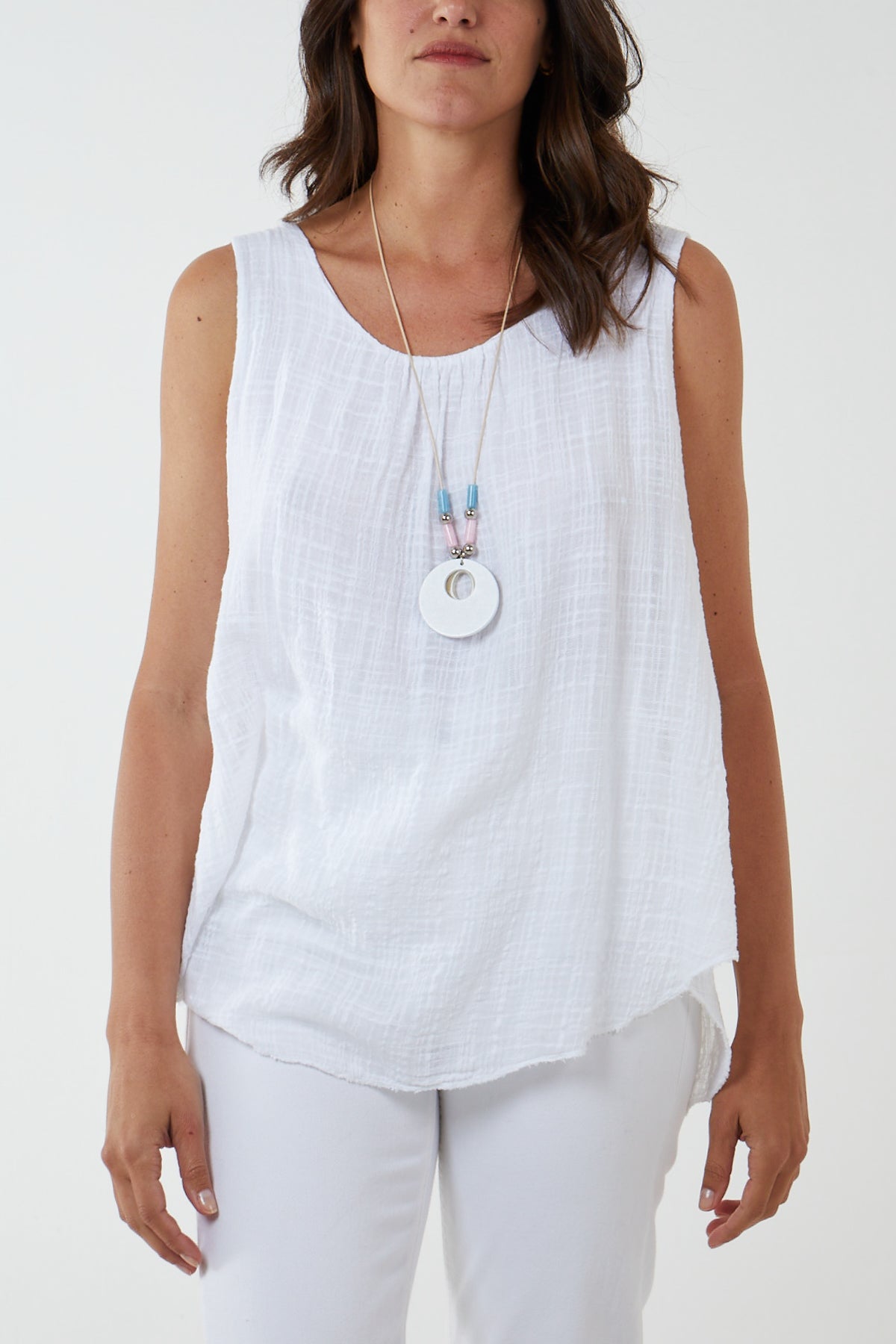 Double Layer Scoop Neck Necklace Vest