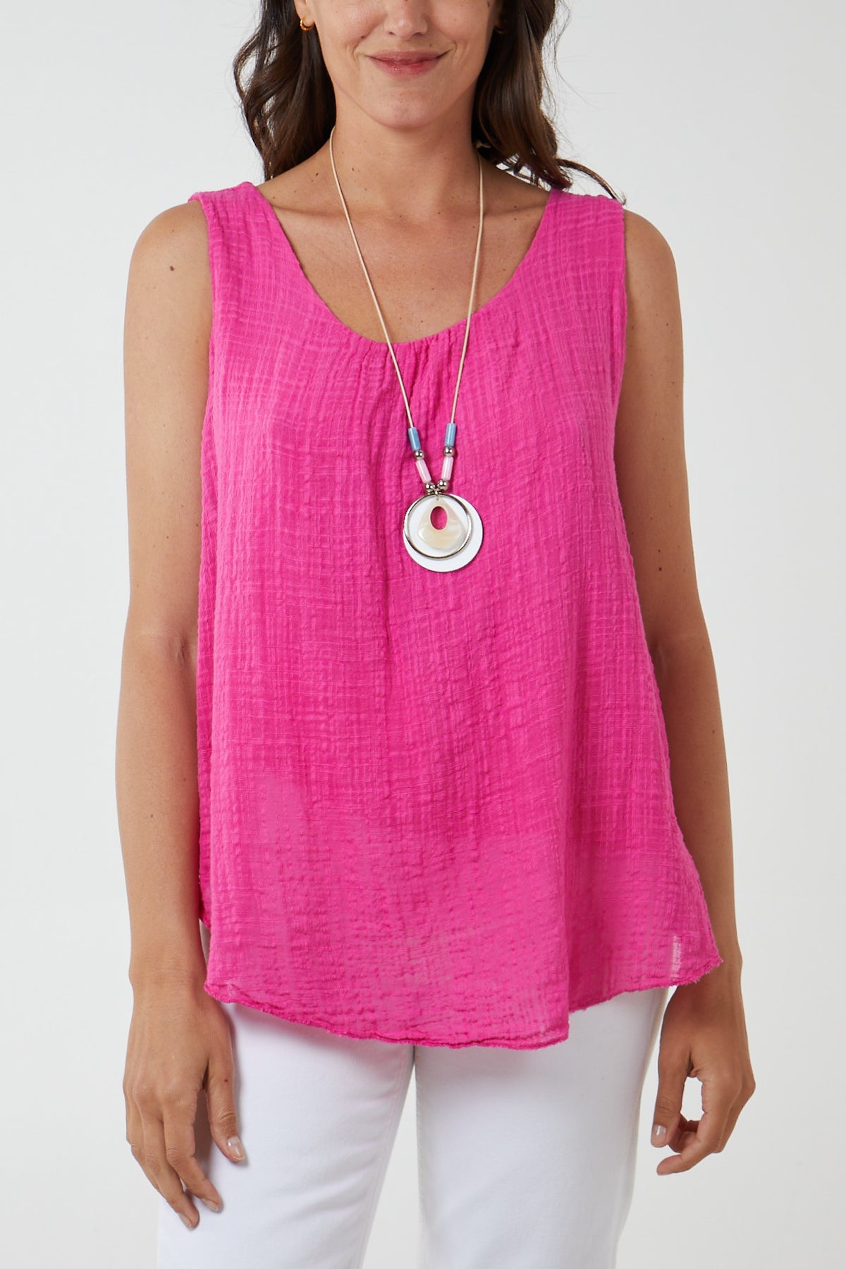 Double Layer Scoop Neck Necklace Vest