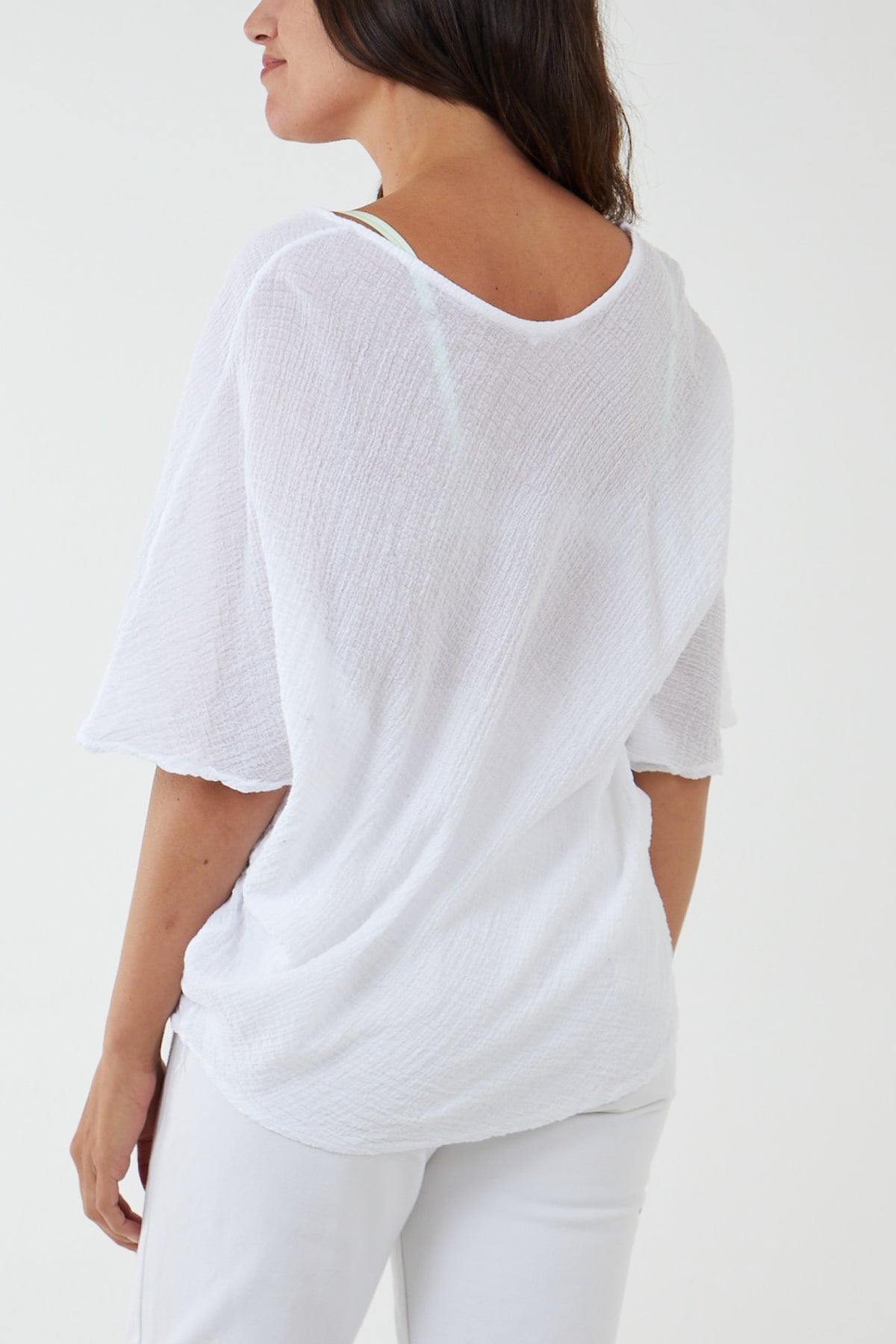 Oversized Cotton Batwing Blouse