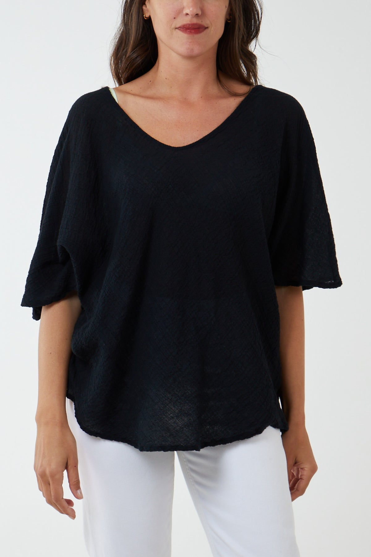 Oversized Cotton Batwing Blouse