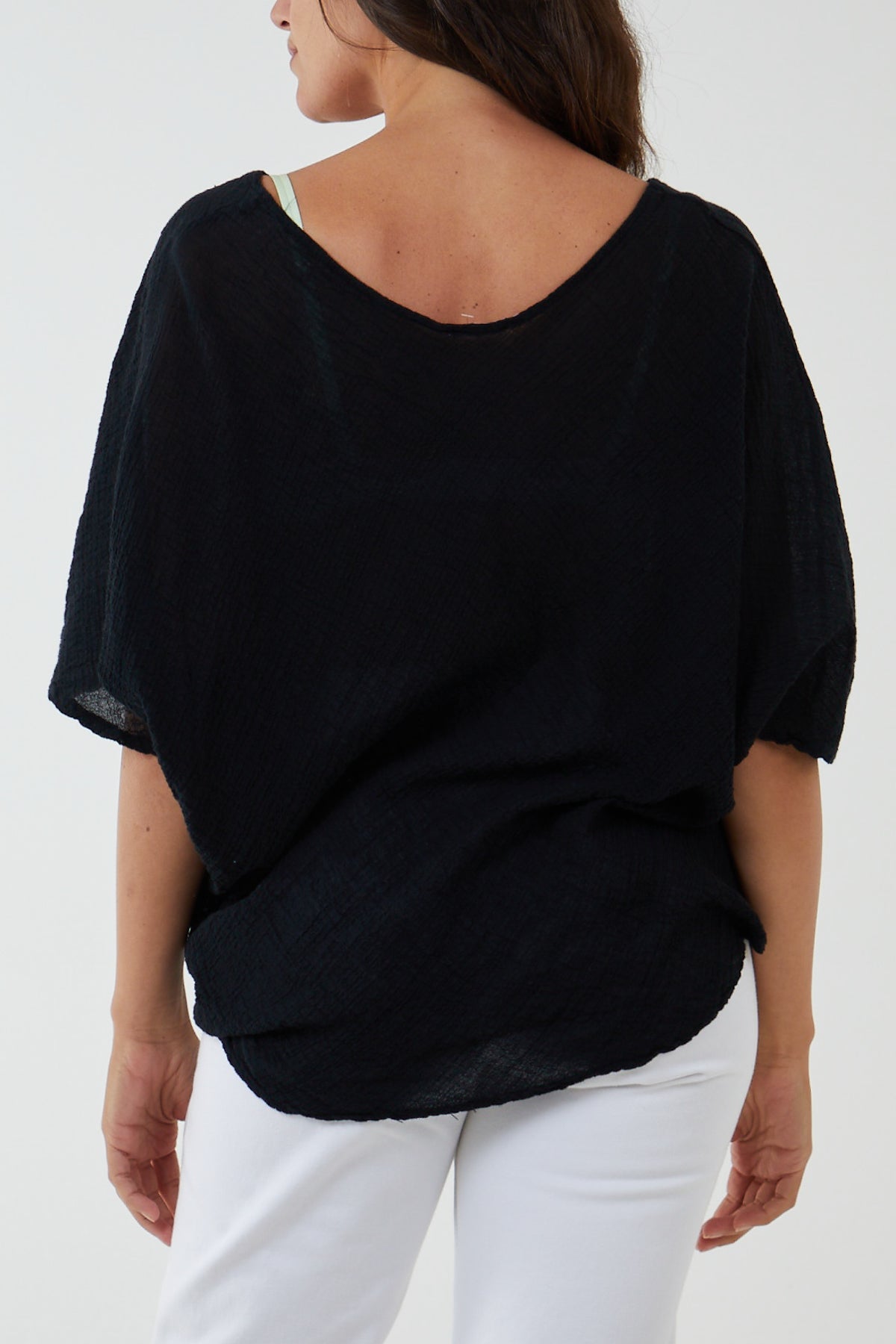 Oversized Cotton Batwing Blouse