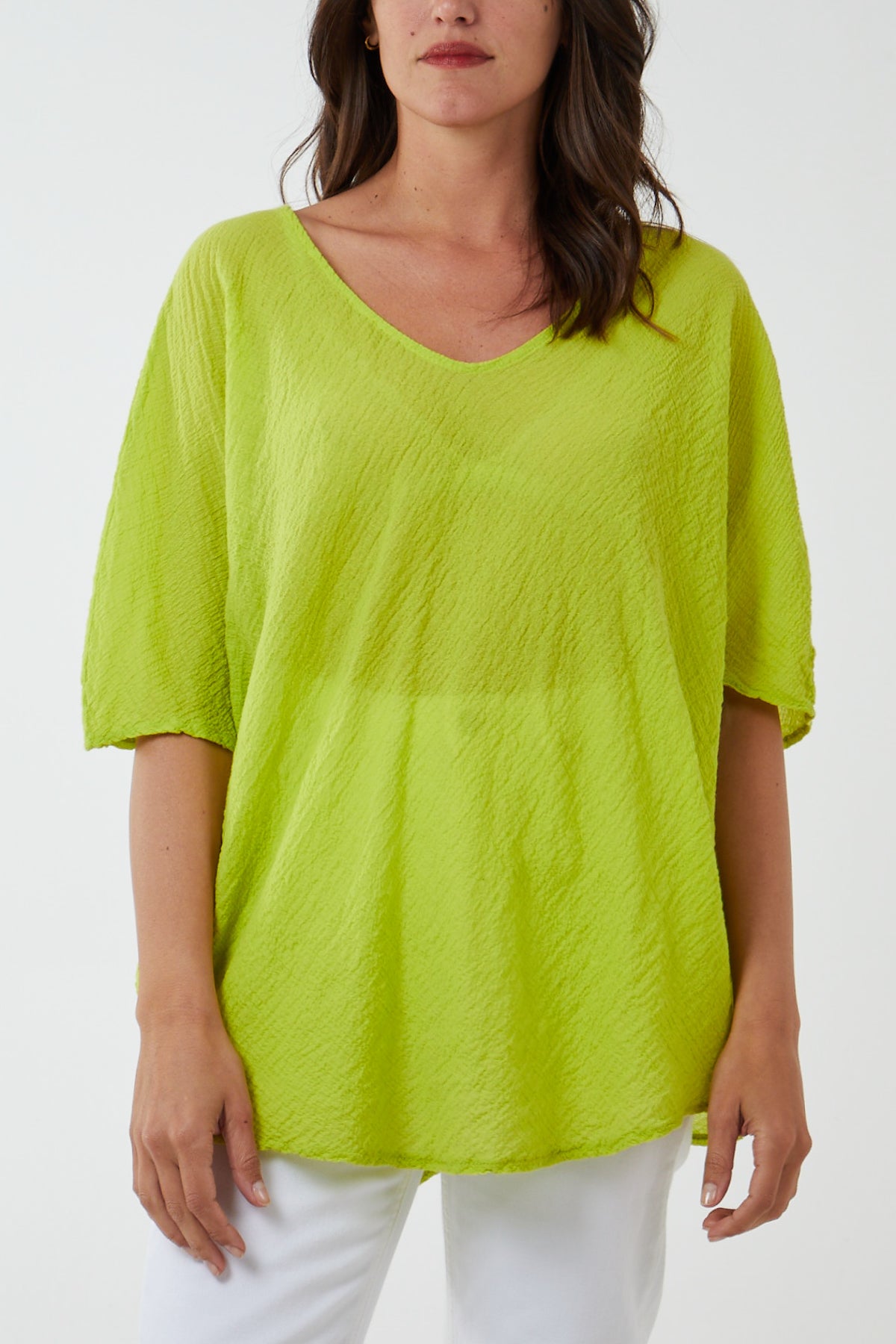Oversized Cotton Batwing Blouse