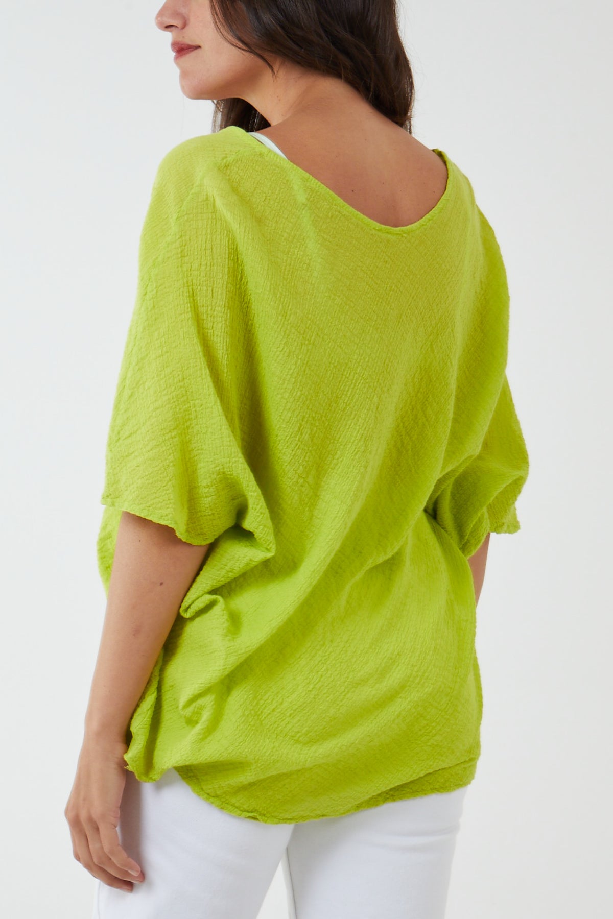 Oversized Cotton Batwing Blouse
