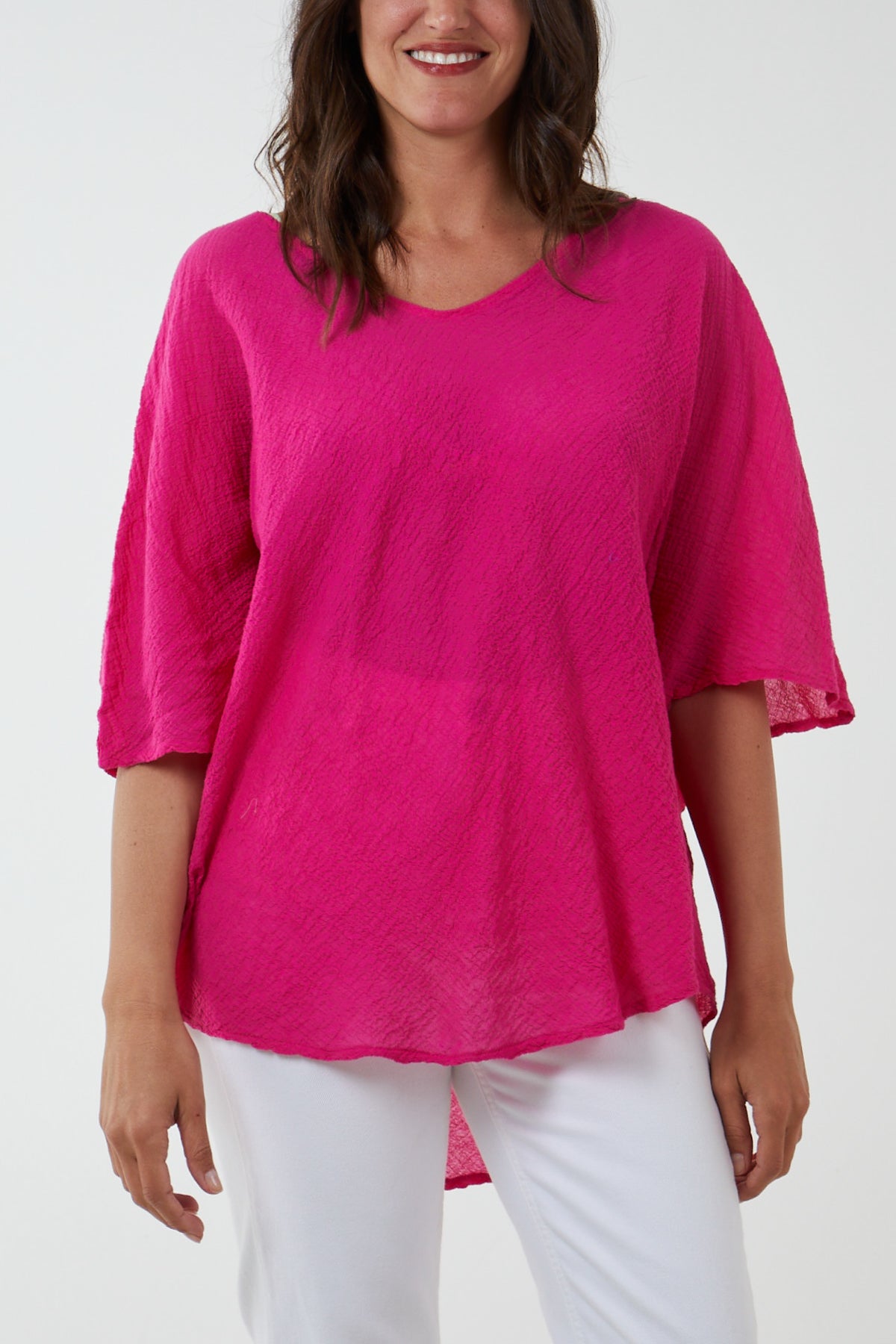 Oversized Cotton Batwing Blouse