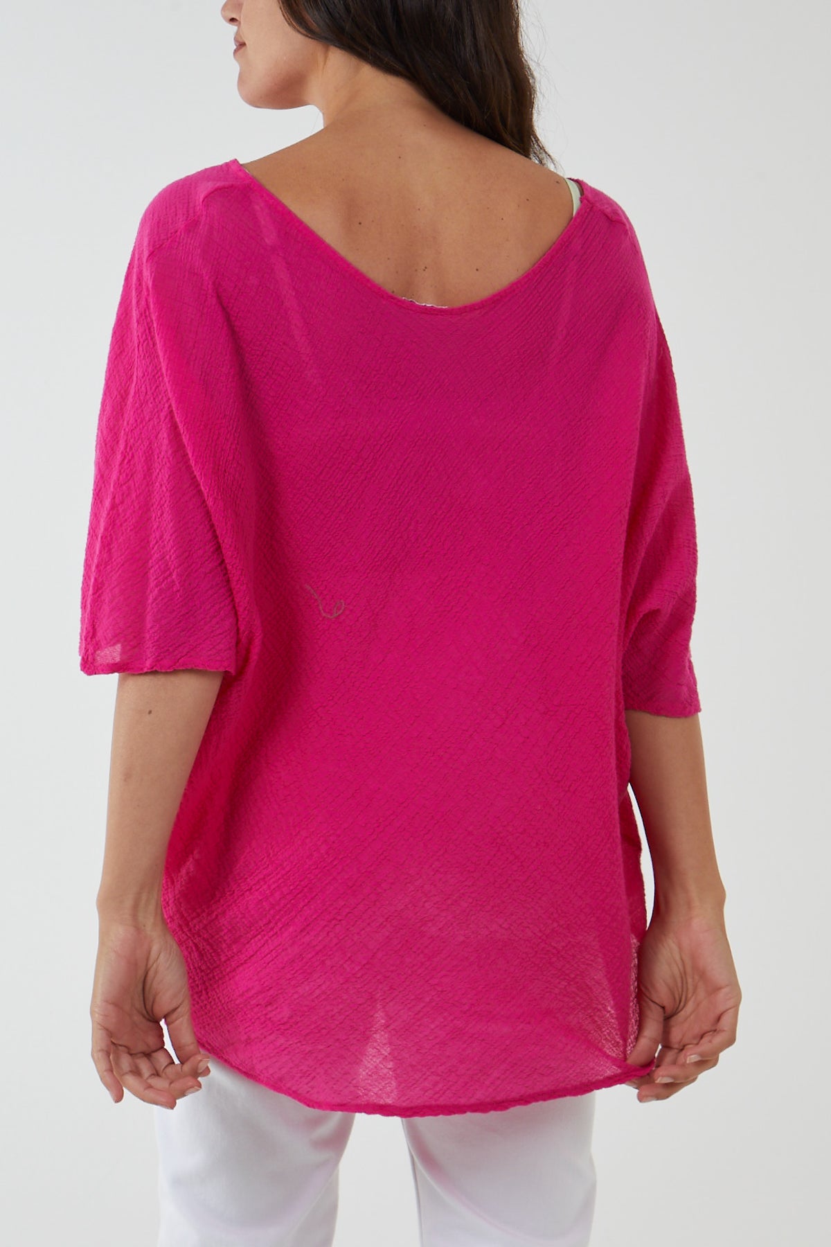 Oversized Cotton Batwing Blouse