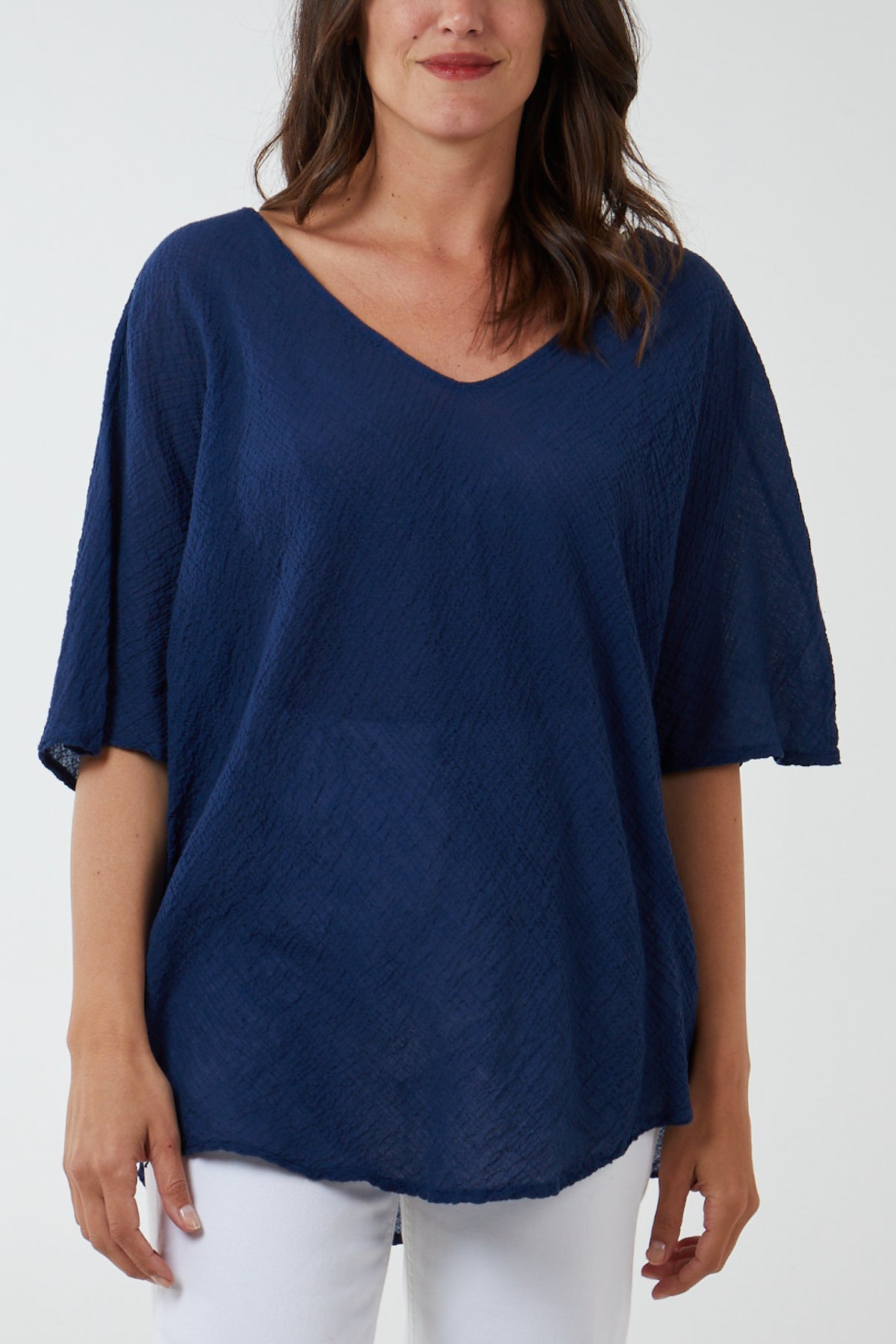 Oversized Cotton Batwing Blouse