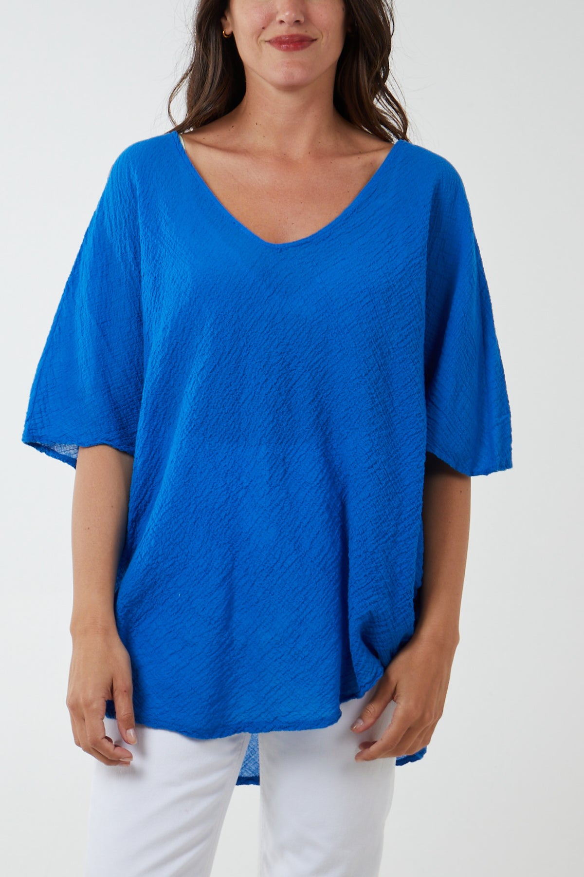 Oversized Cotton Batwing Blouse