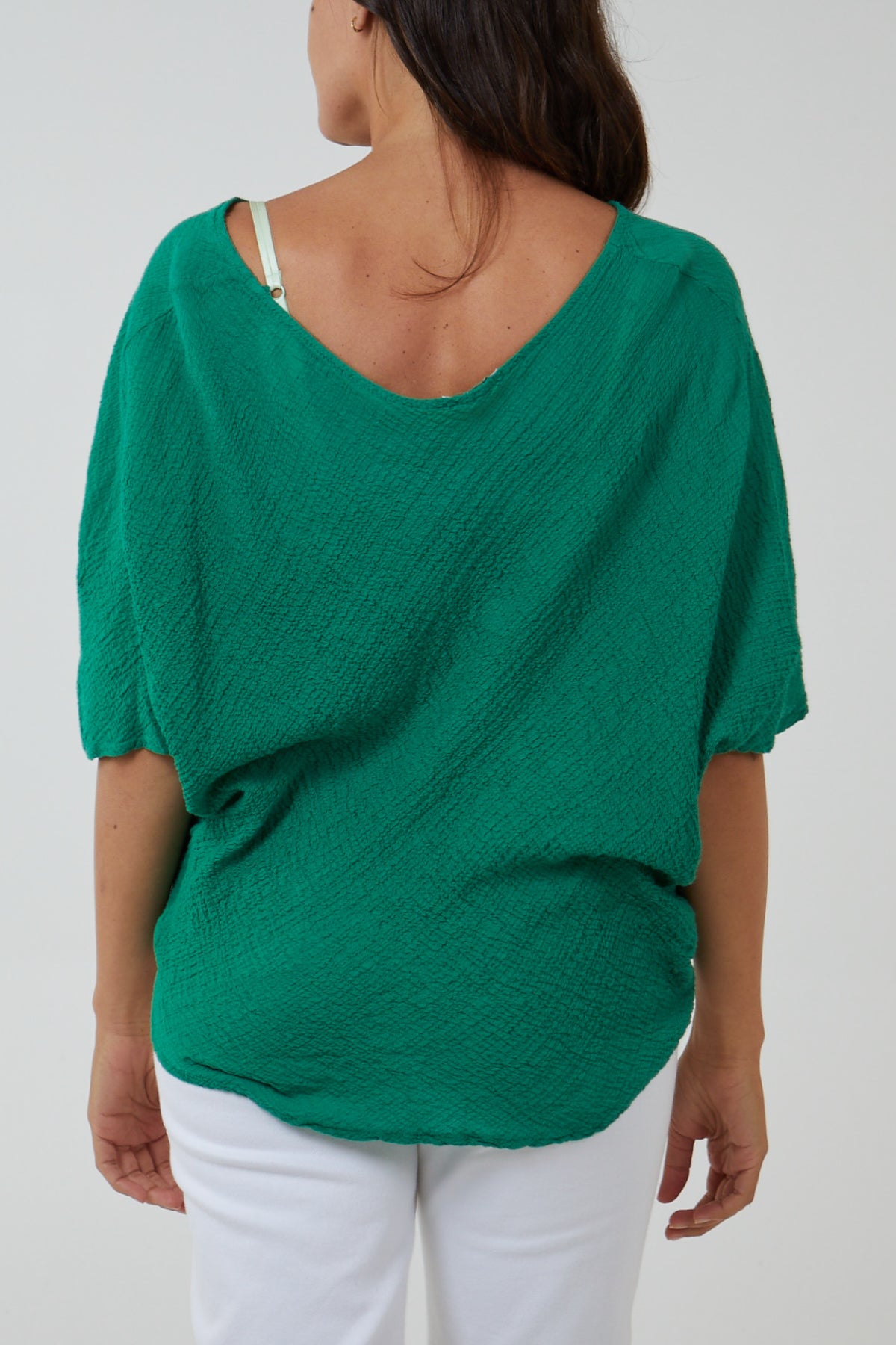 Oversized Cotton Batwing Blouse