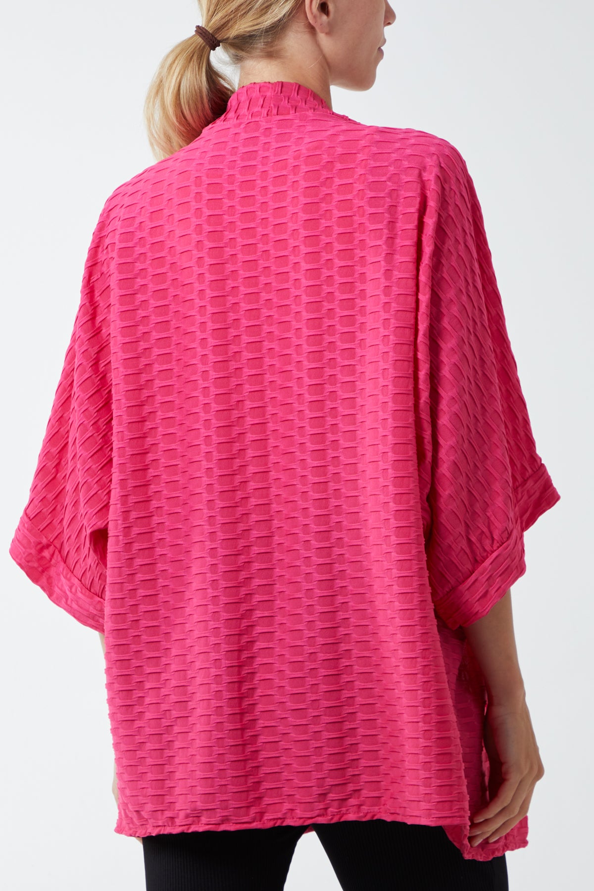 Waffle Texture Jersey Kimono Jacket