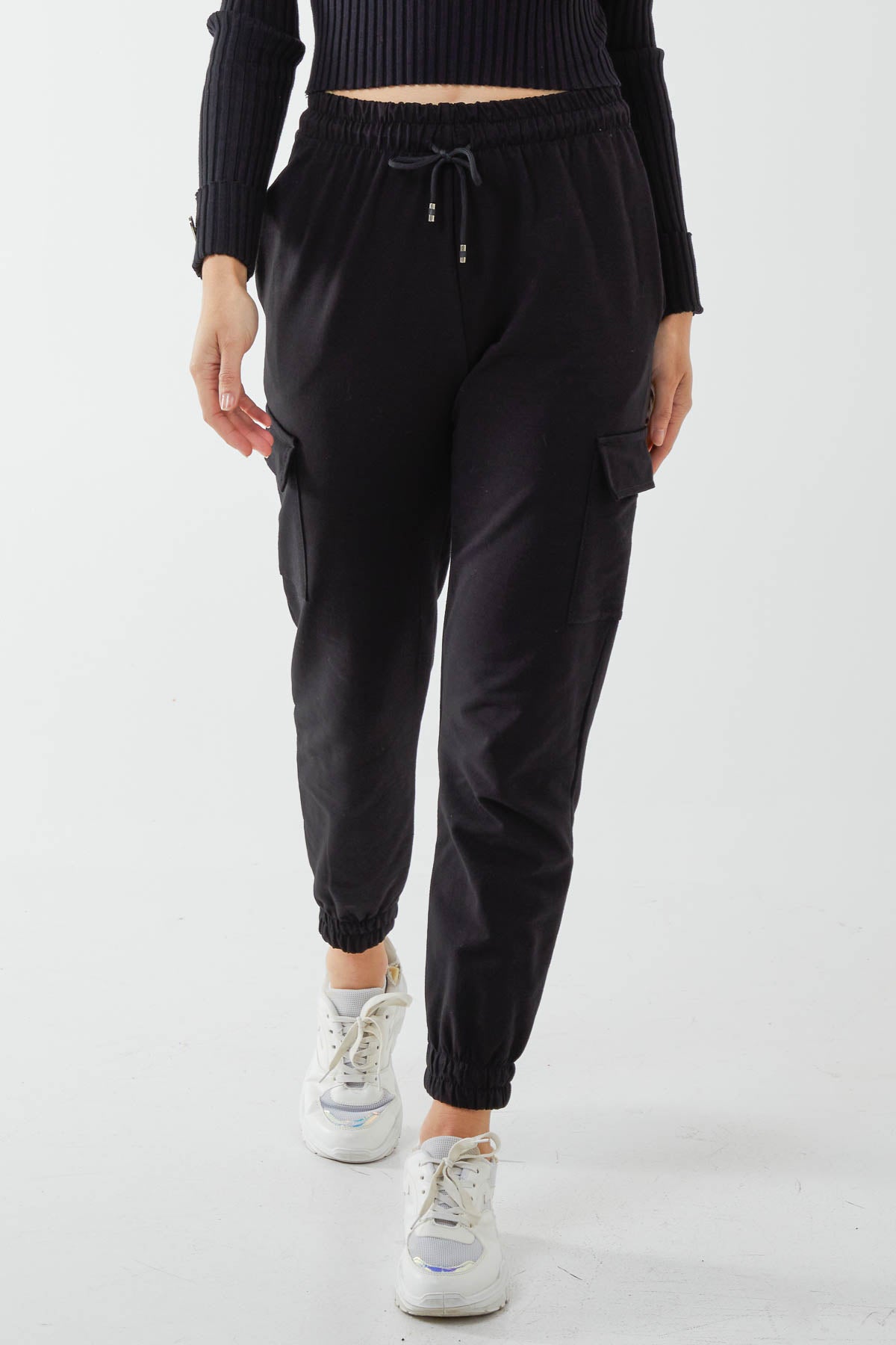 Jersey Cotton Blend Cargo Trousers