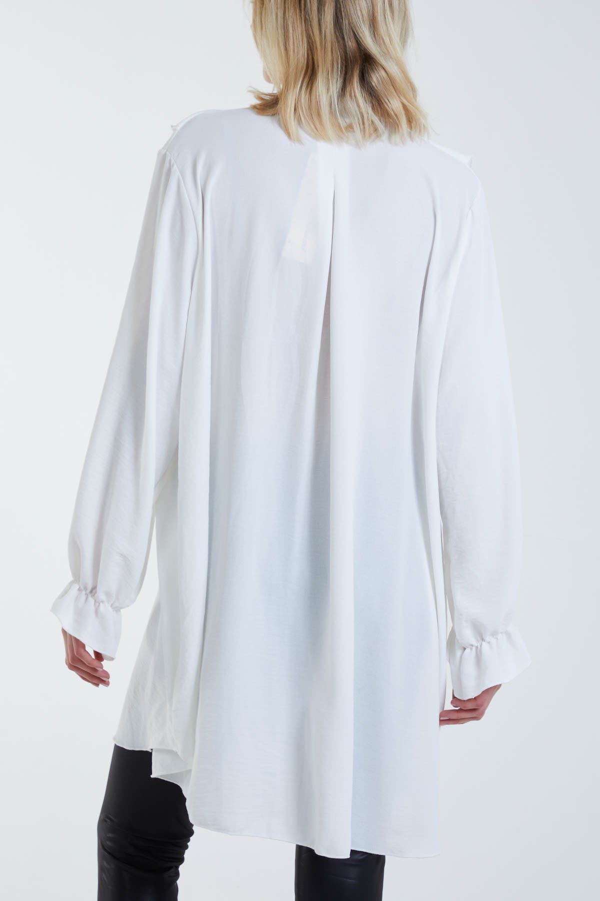 Flounce Poly Crepe Oversized Shirt