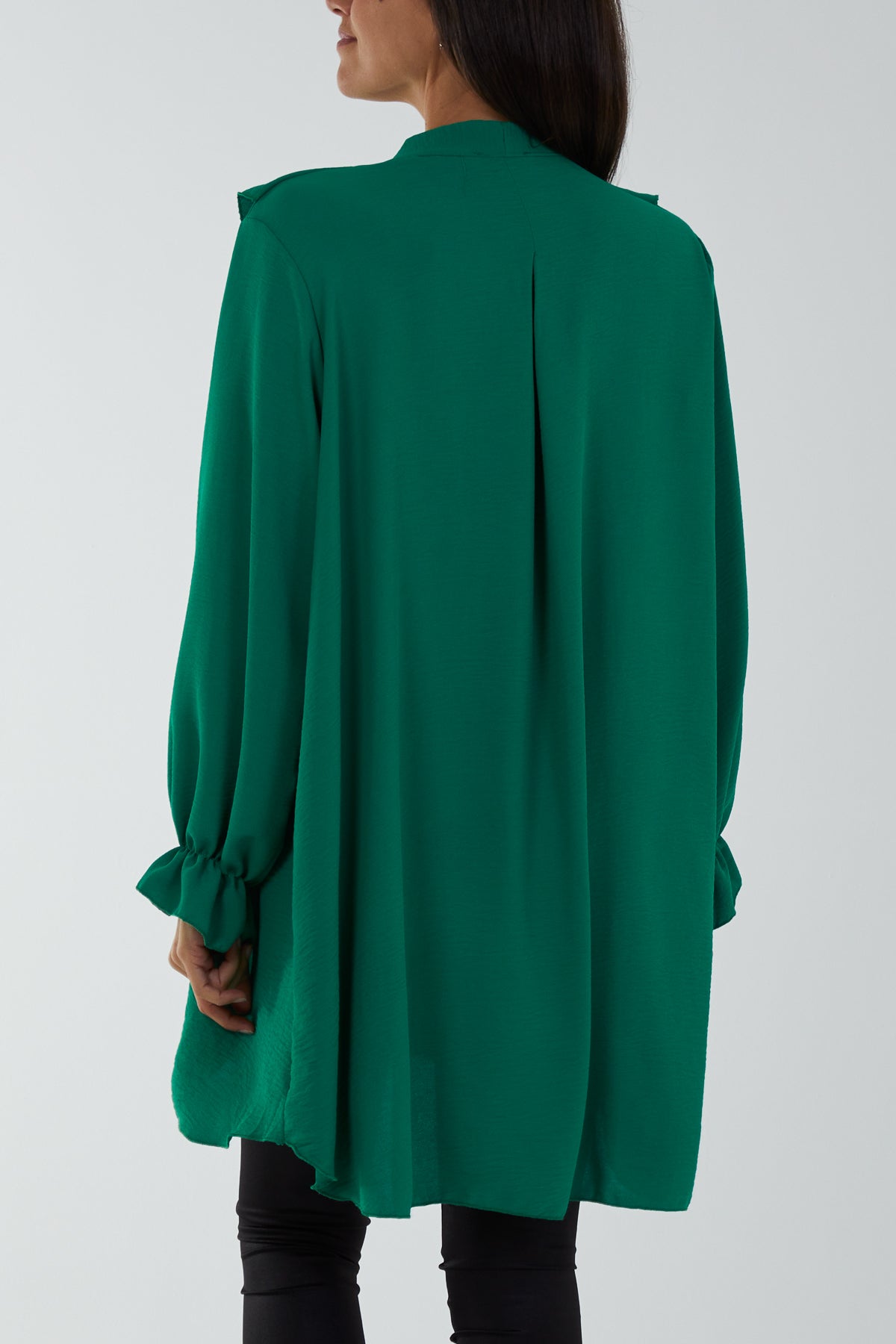 Flounce Poly Crepe Oversized Shirt