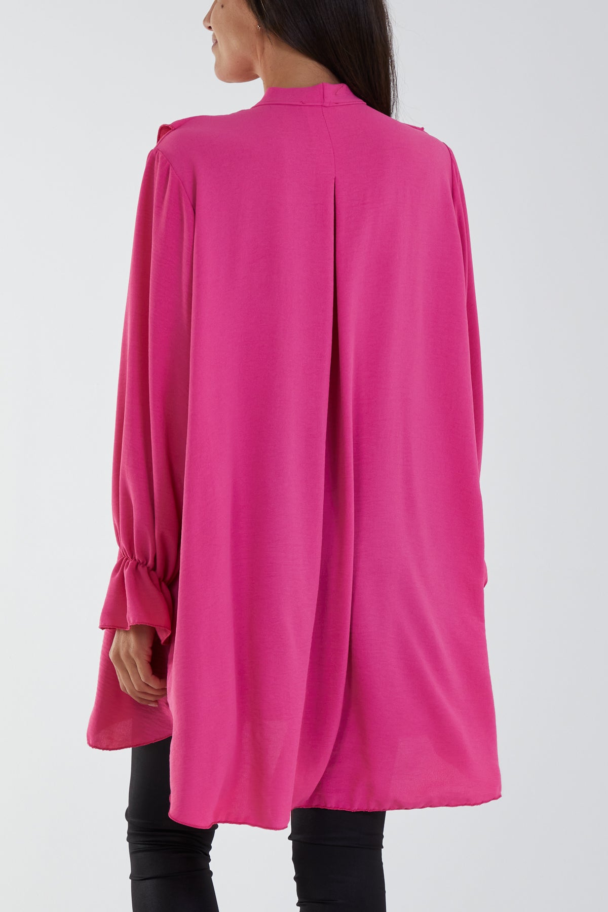 Flounce Poly Crepe Oversized Shirt