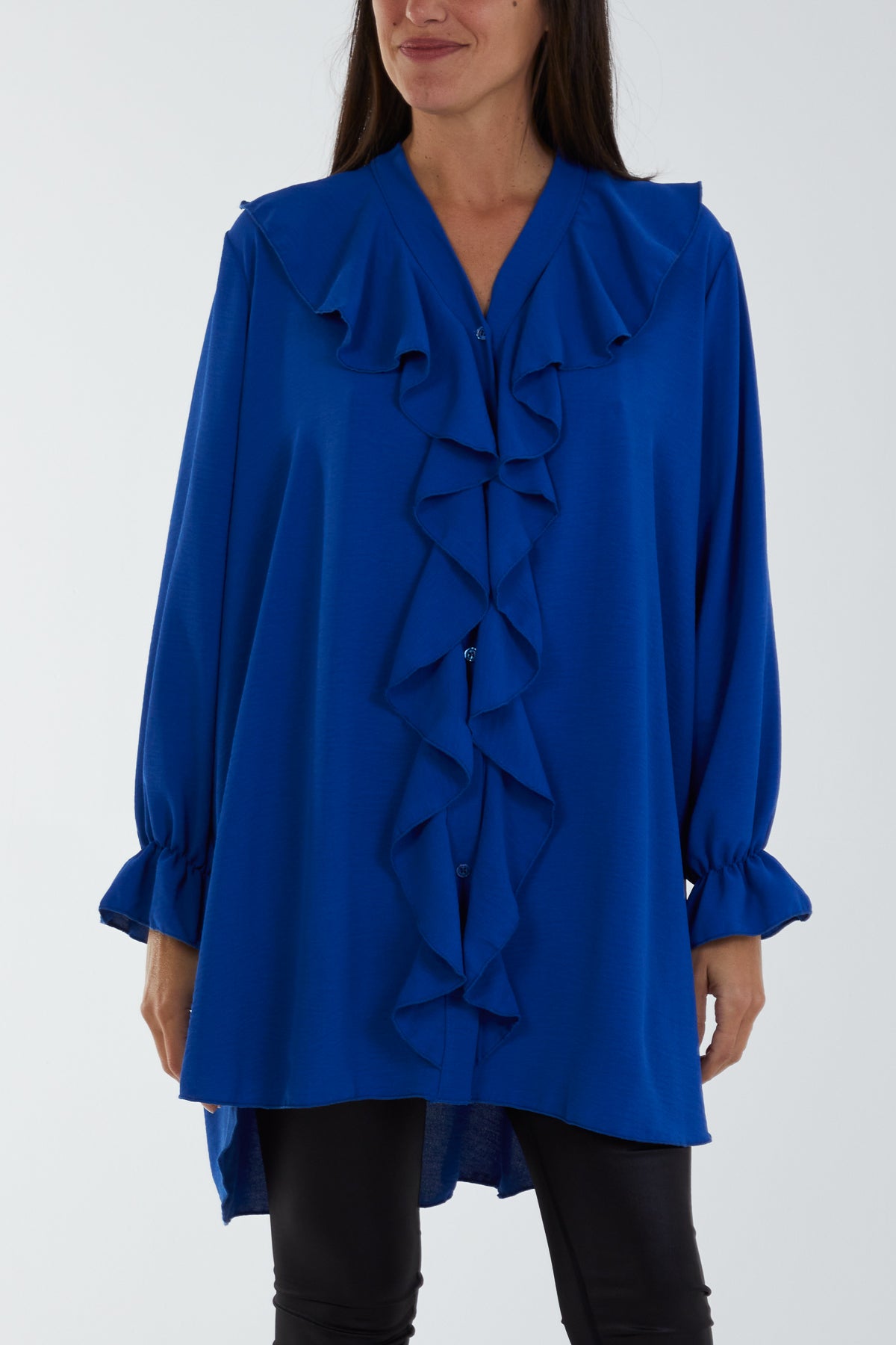 Flounce Poly Crepe Oversized Shirt