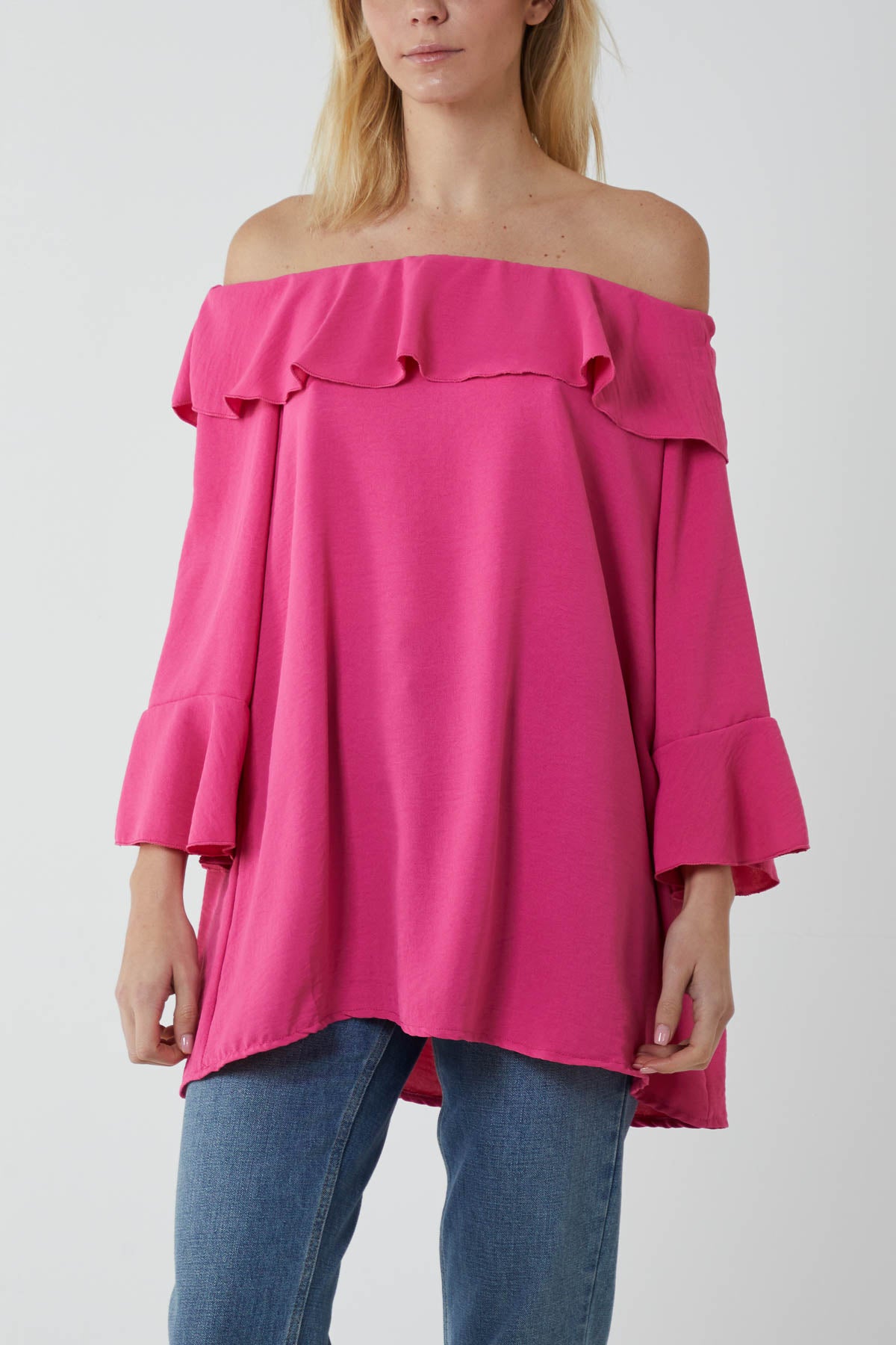 Flounce Bardot Oversized Blouse
