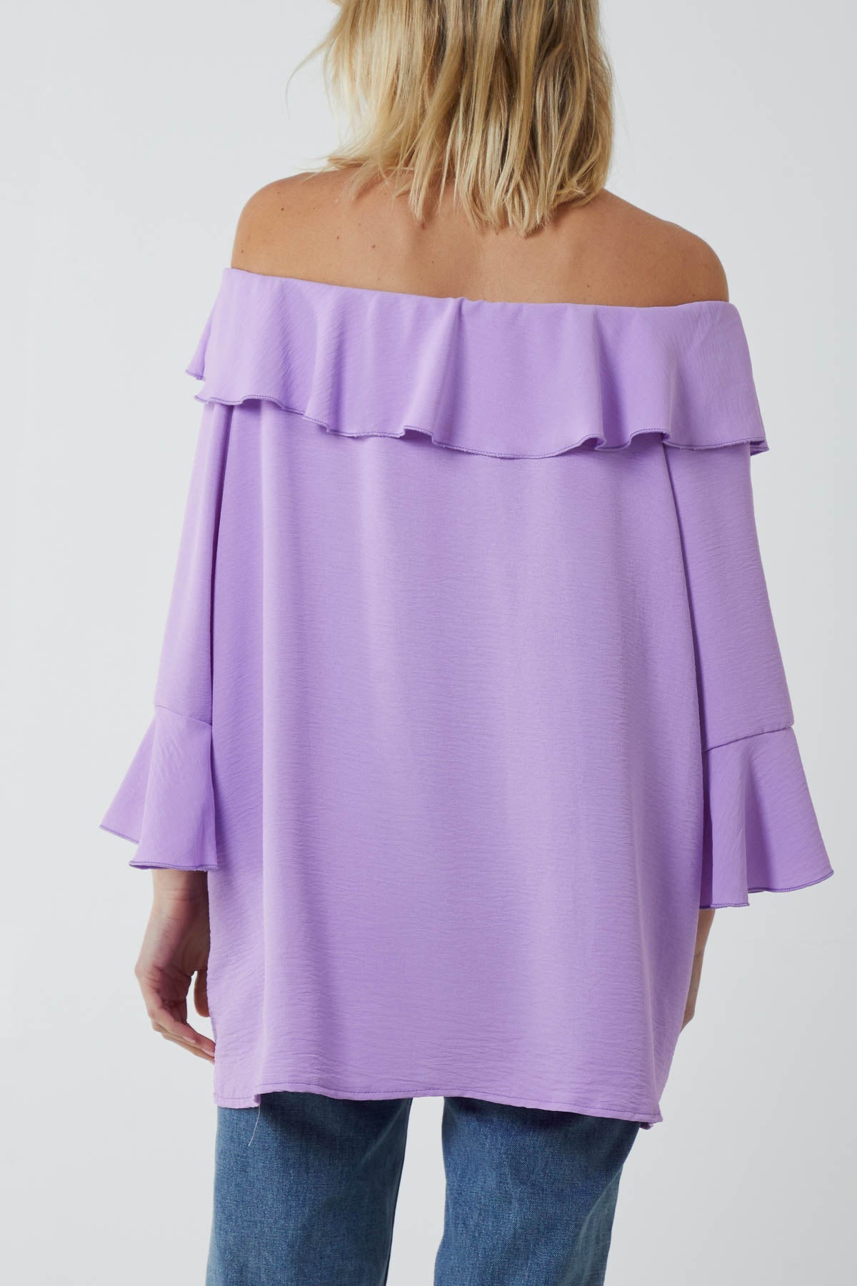 Flounce Bardot Oversized Blouse