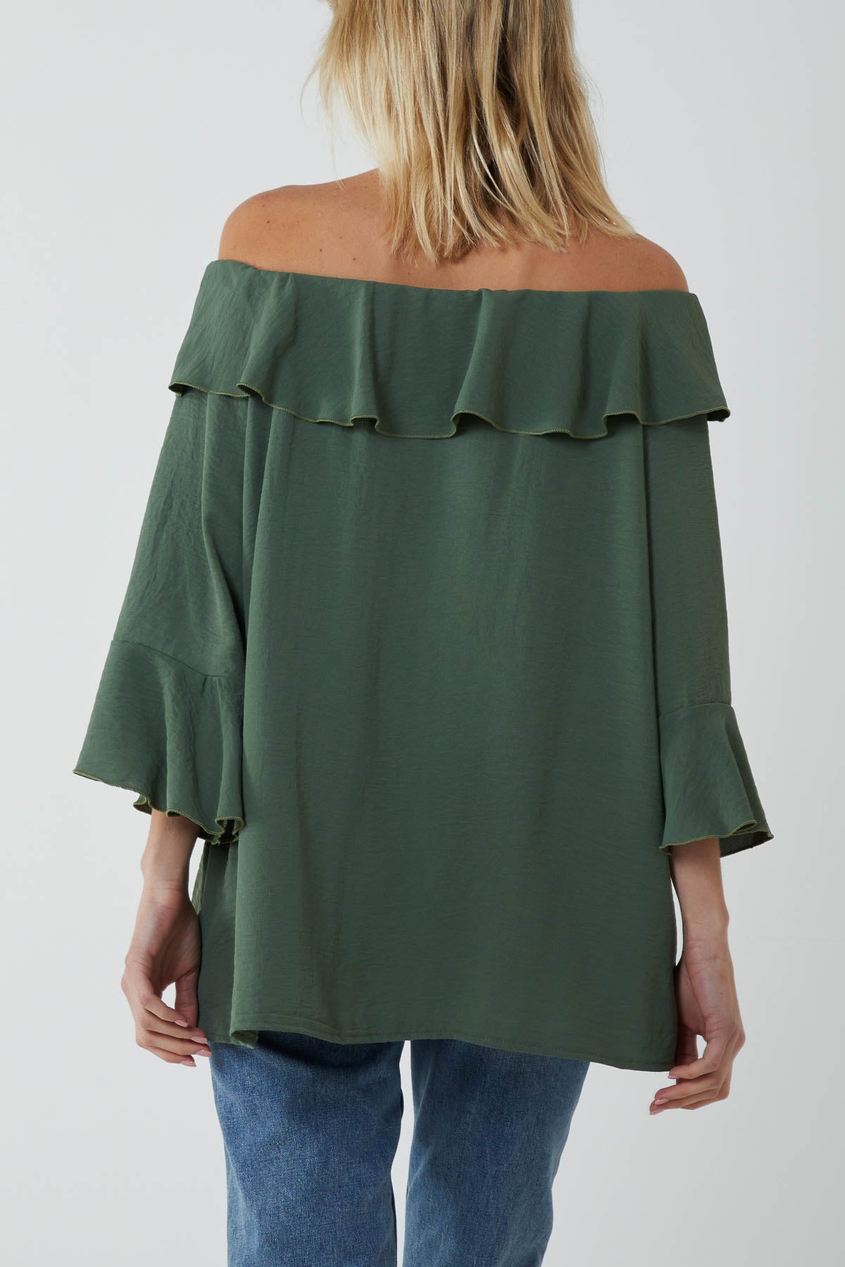 Flounce Bardot Oversized Blouse