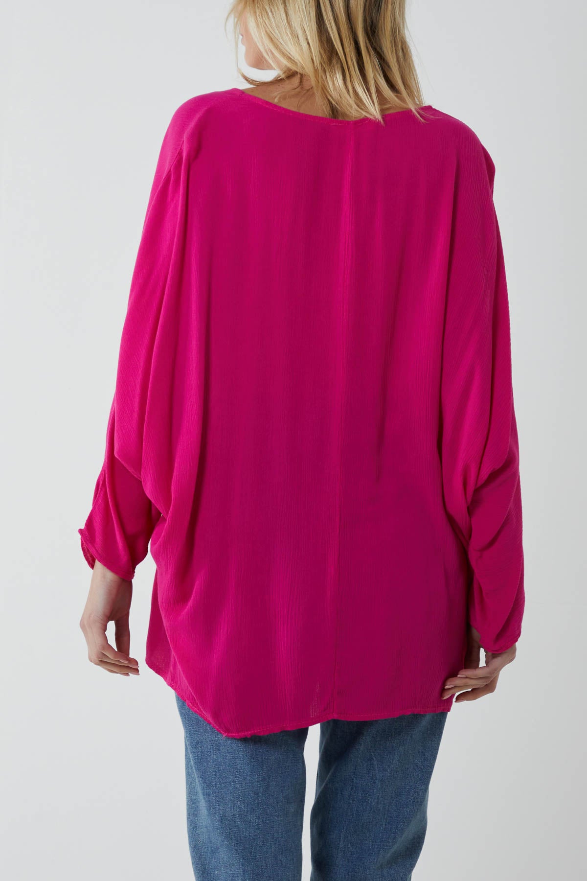 Round Neck Necklace Oversized Blouse