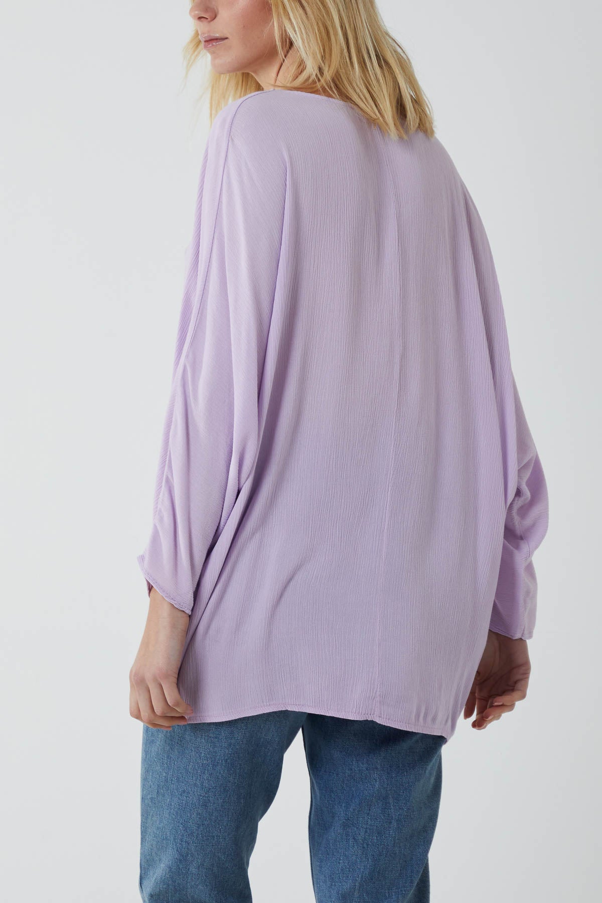 Round Neck Necklace Oversized Blouse