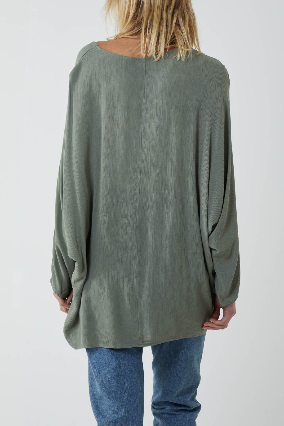 Round Neck Necklace Oversized Blouse