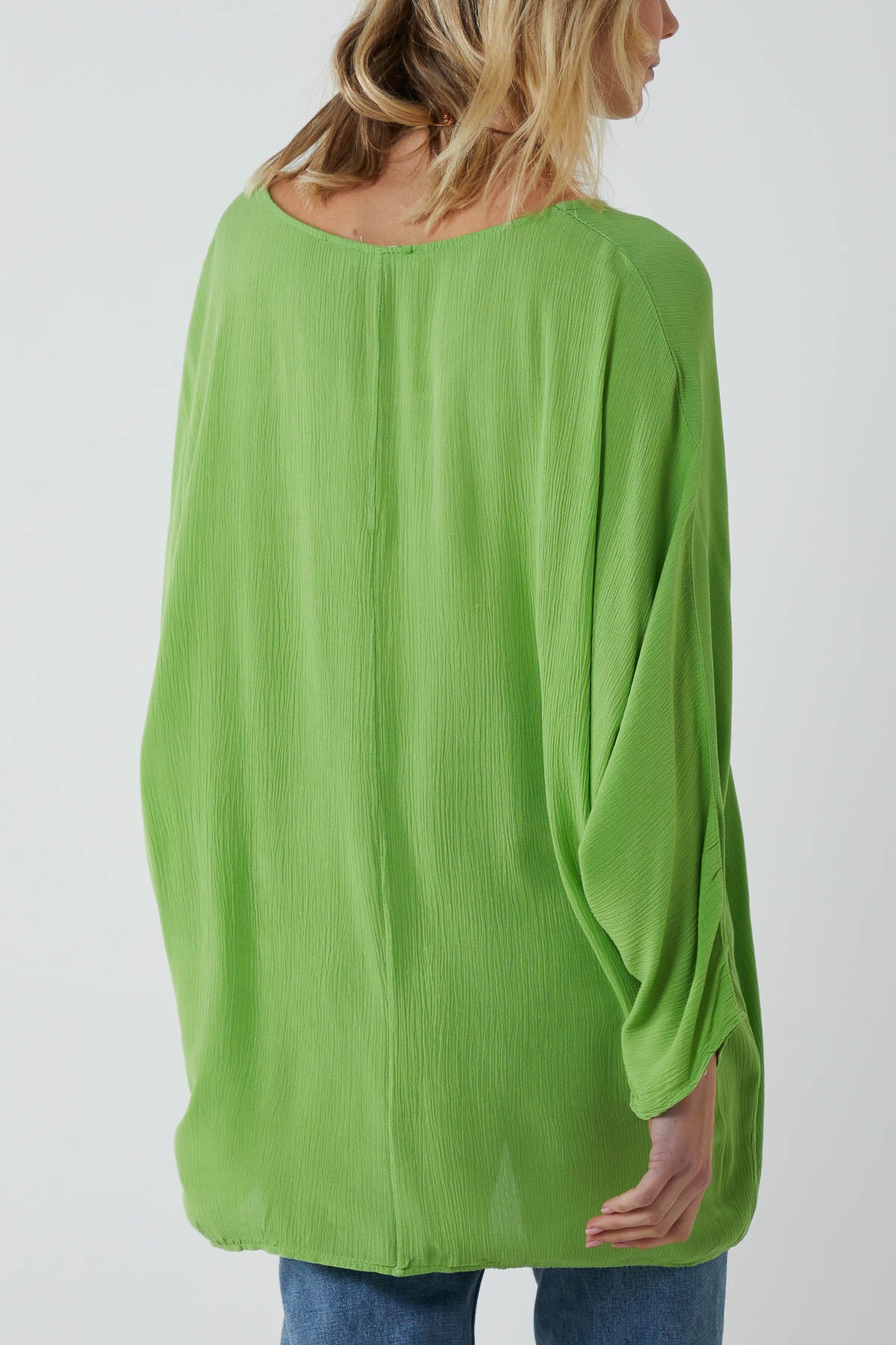 Round Neck Necklace Oversized Blouse
