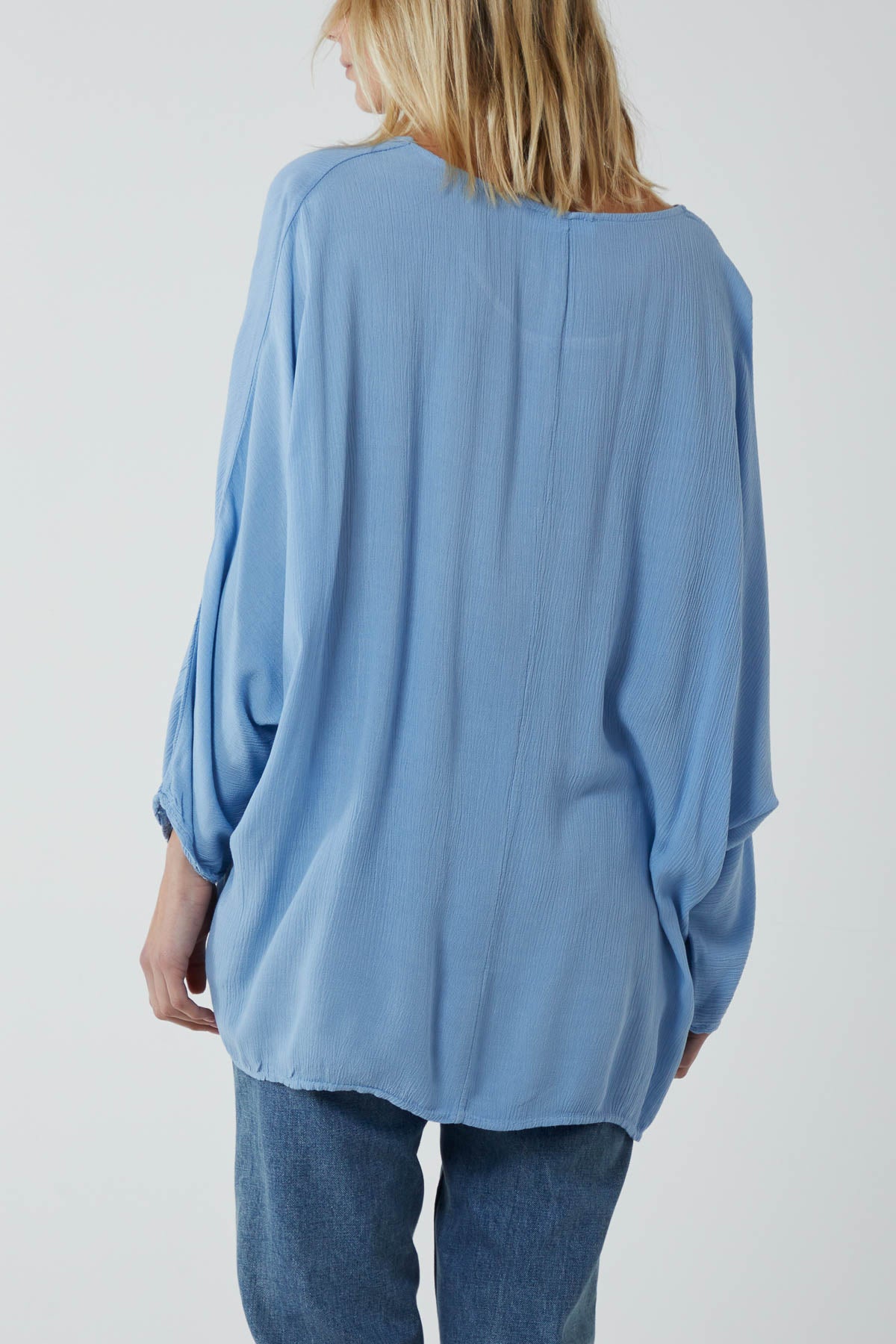 Round Neck Necklace Oversized Blouse