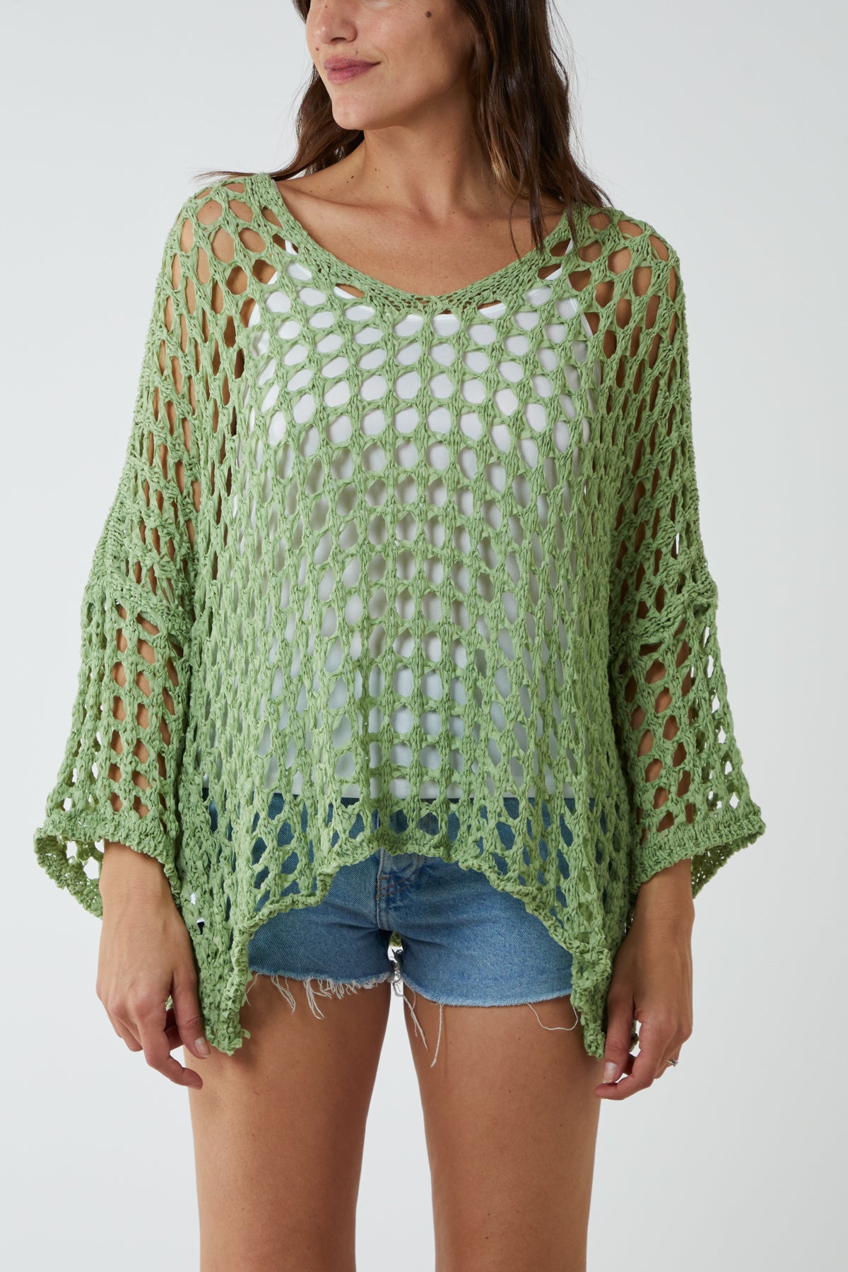 Crochet Round Neck Long Sleeve Top