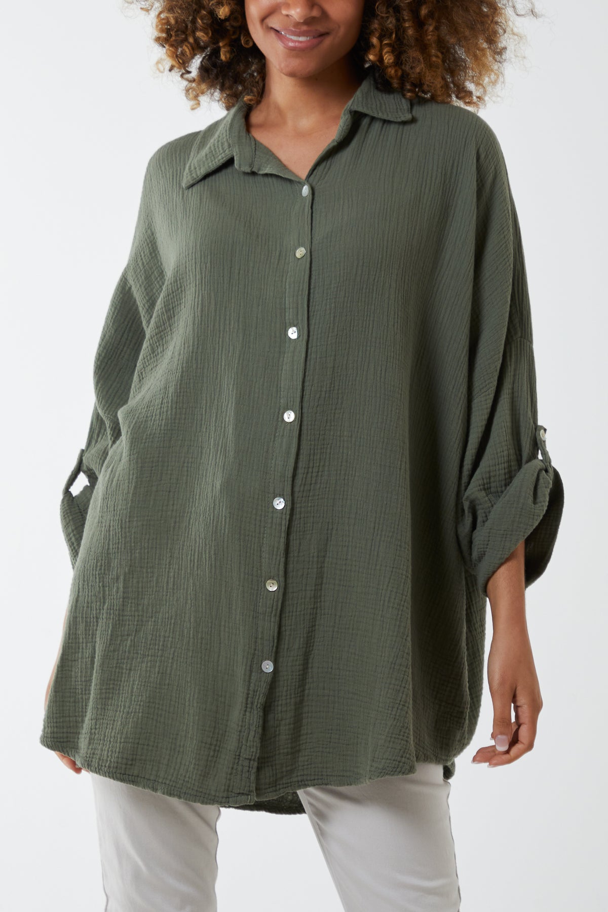 Cheese Cloth Button Down Shirt