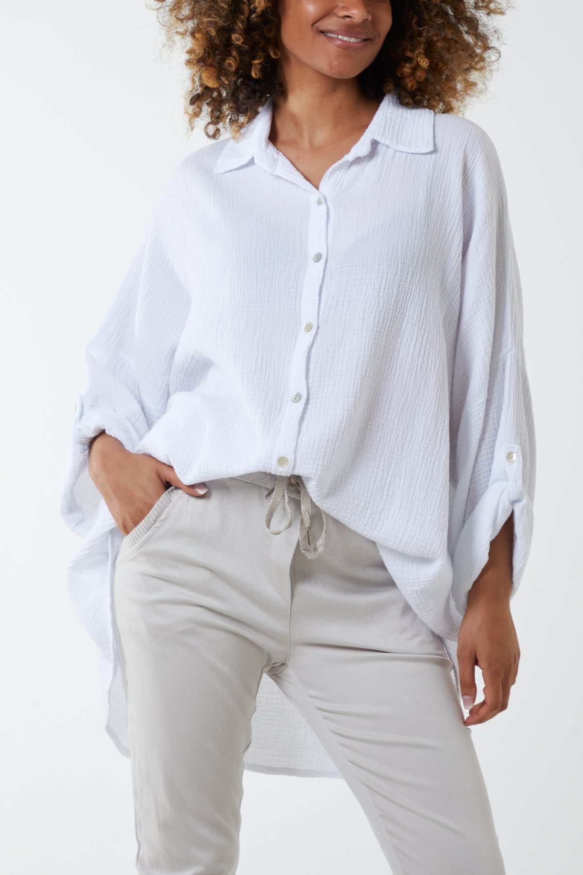 Cheese Cloth Button Down Shirt