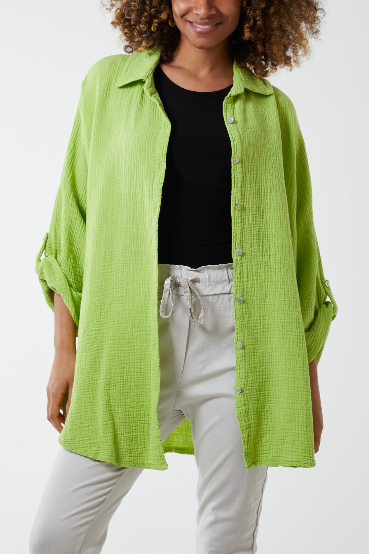 Cheese Cloth Button Down Shirt