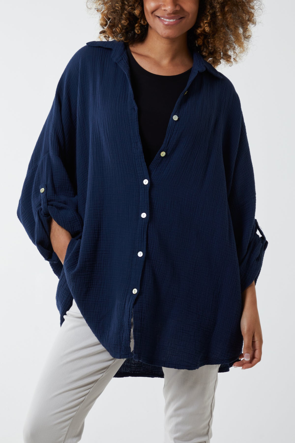 Cheese Cloth Button Down Shirt