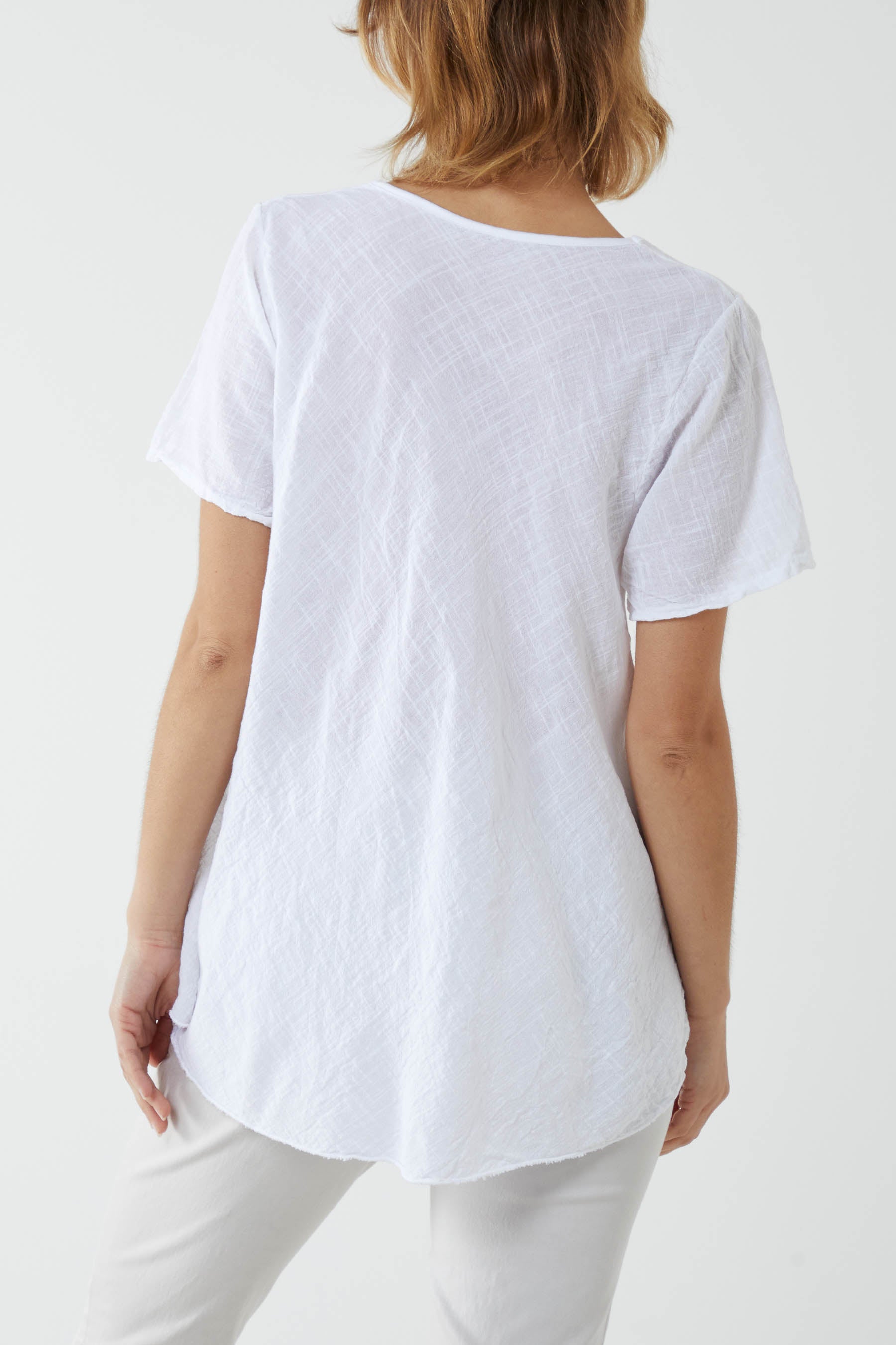 Round Neck Short Sleeve Cotton T-Shirt