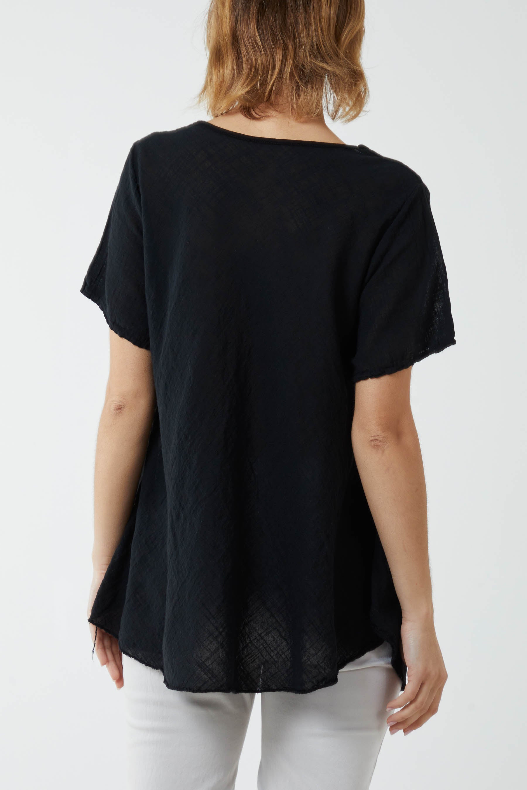 Round Neck Short Sleeve Cotton T-Shirt