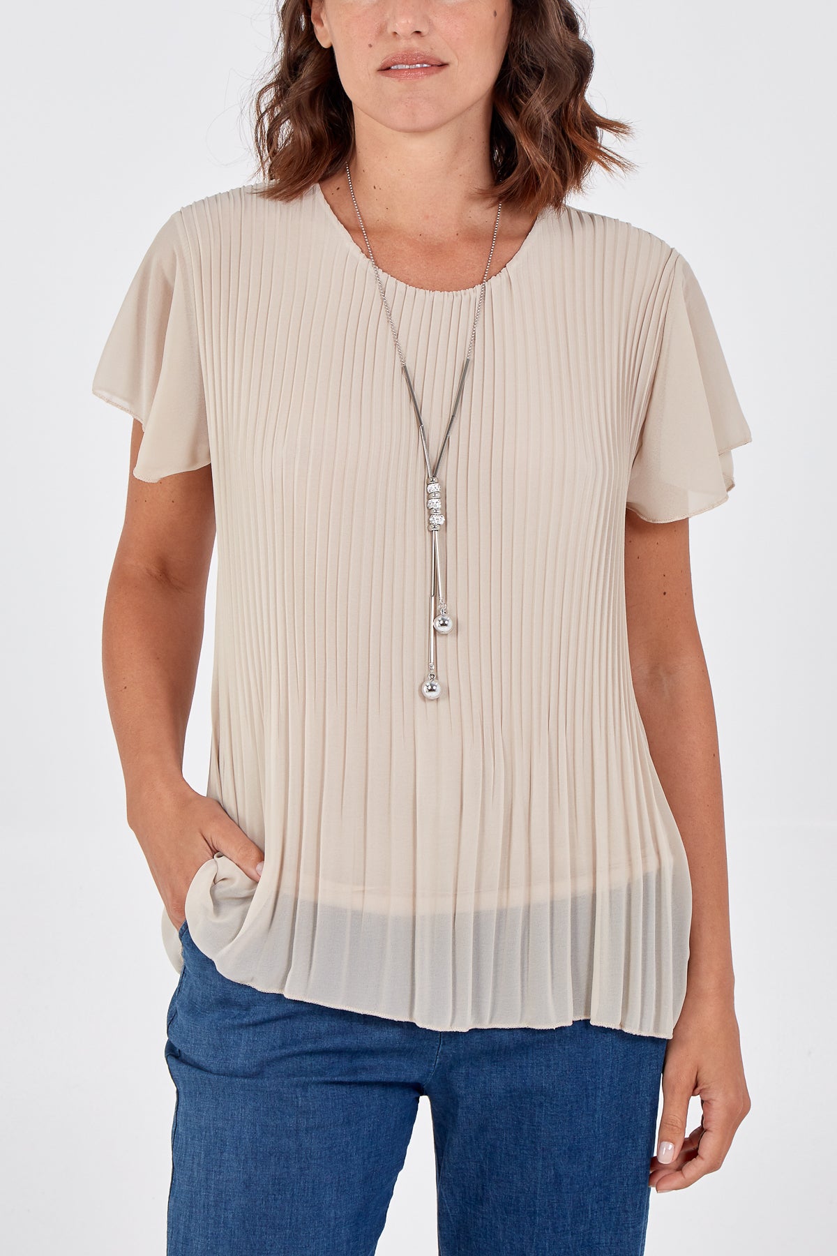 Necklace Pleated Top
