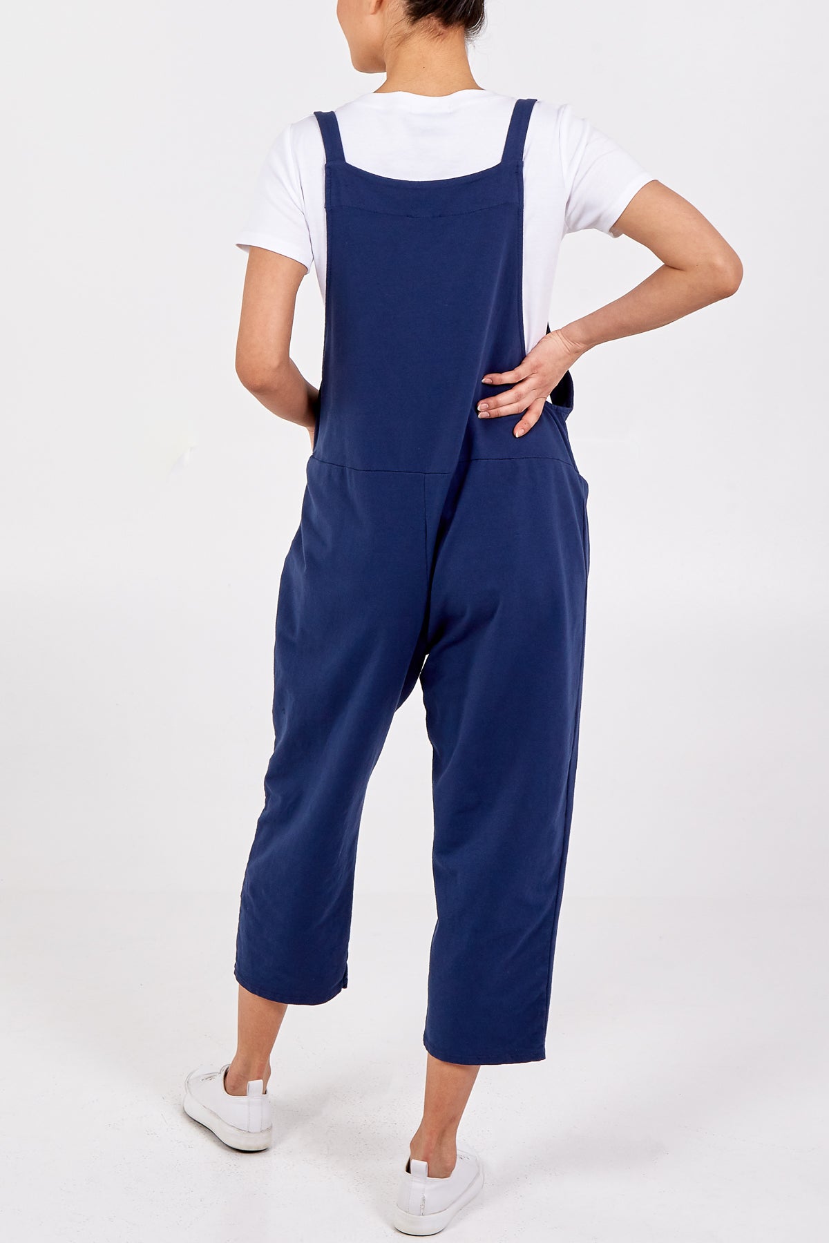 Bow Detail Plain Dungarees