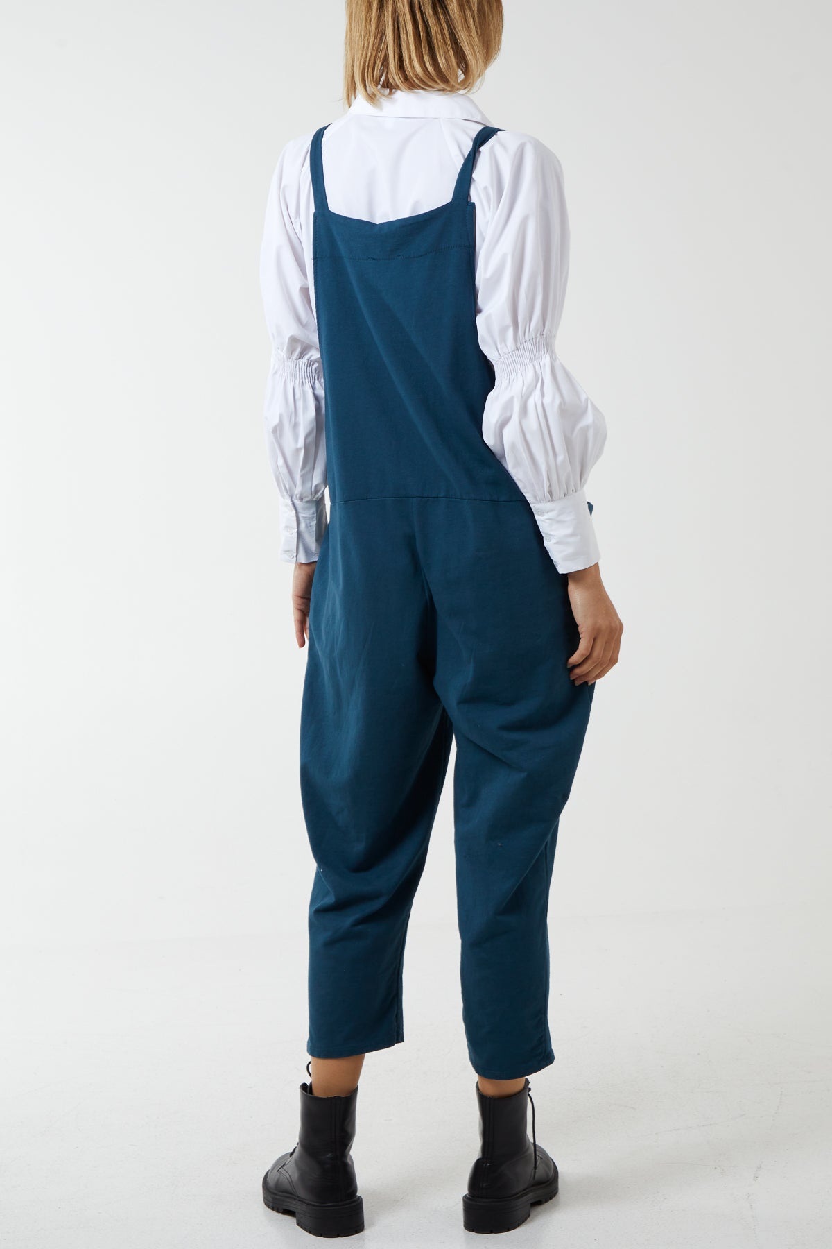 Bow Detail Plain Dungarees