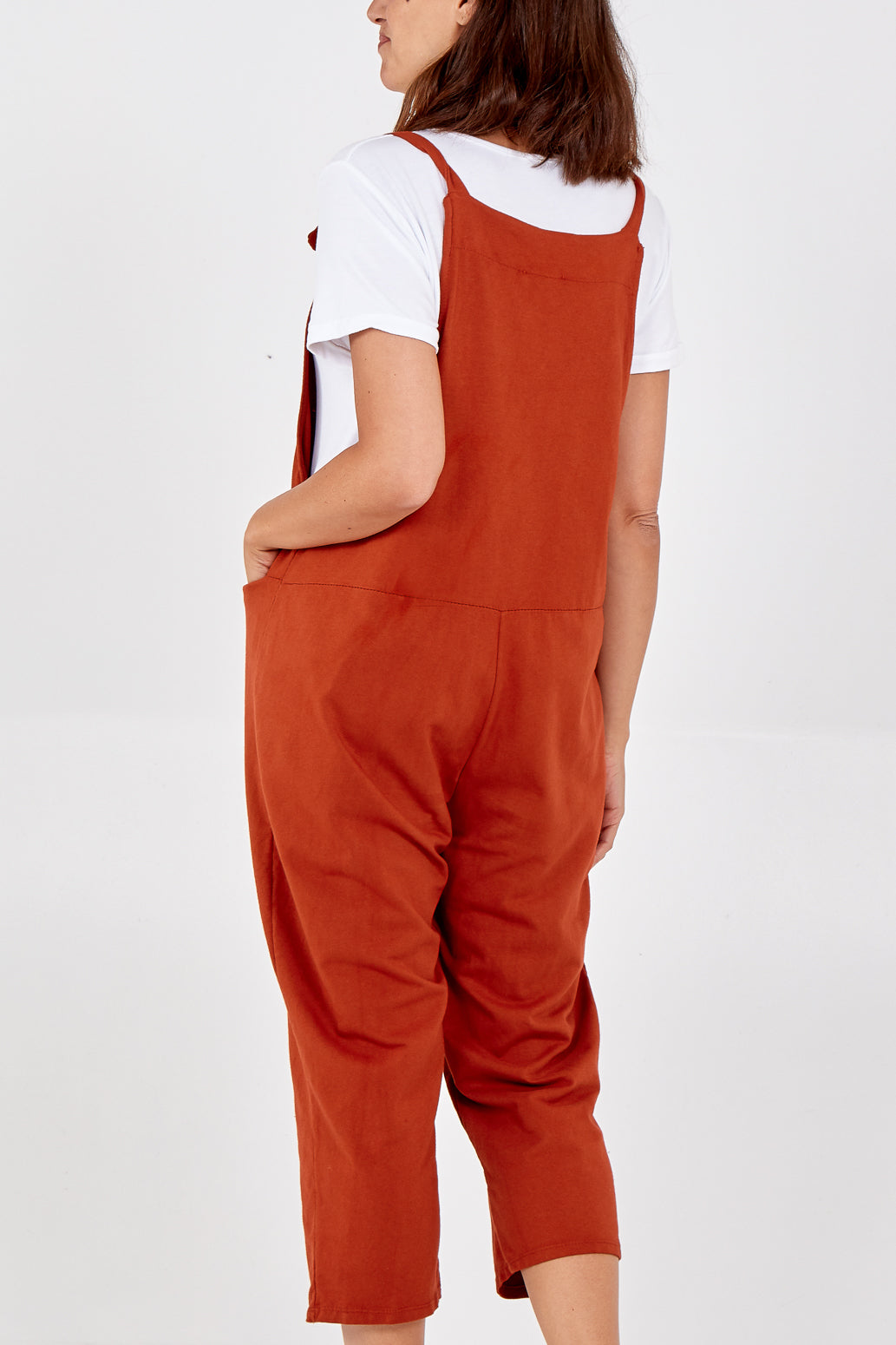 Bow Detail Plain Dungarees