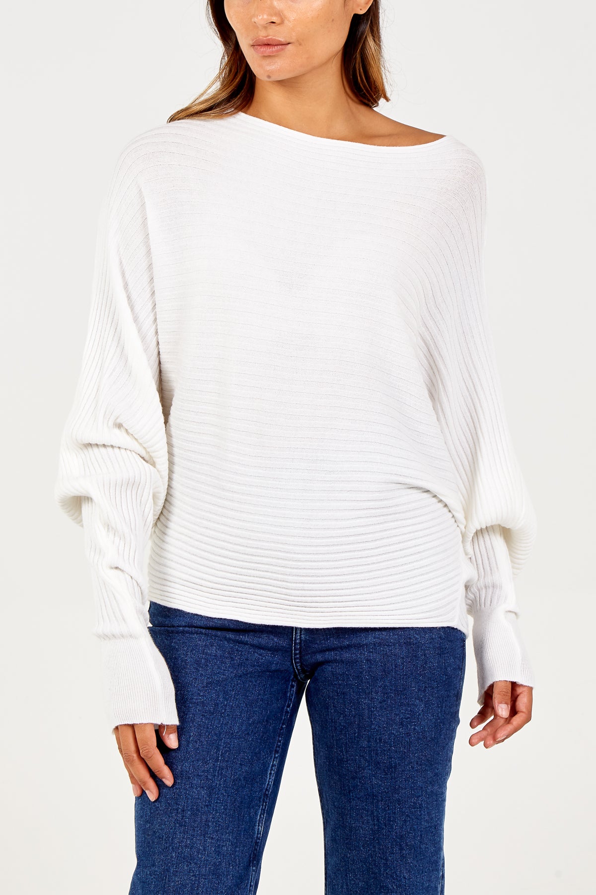 Batwing Ribbed Jumper