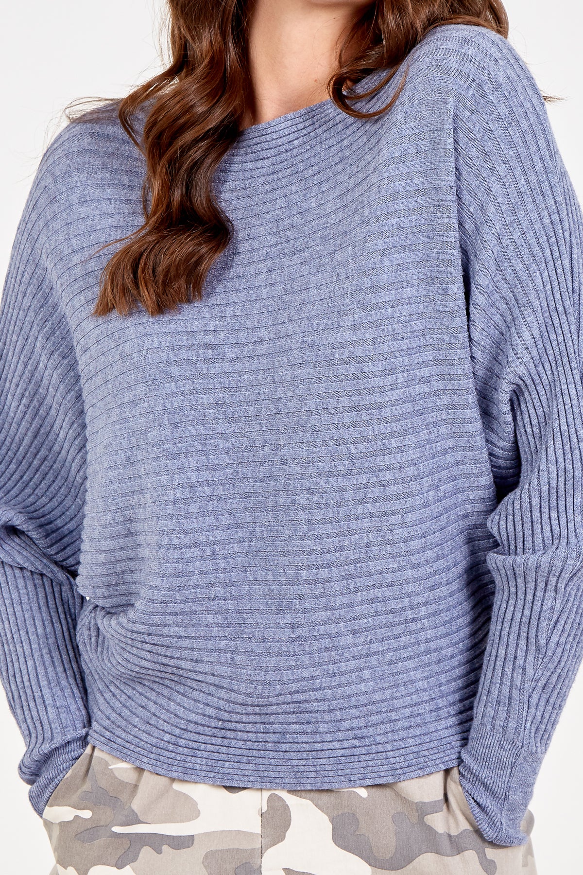 Batwing Ribbed Jumper