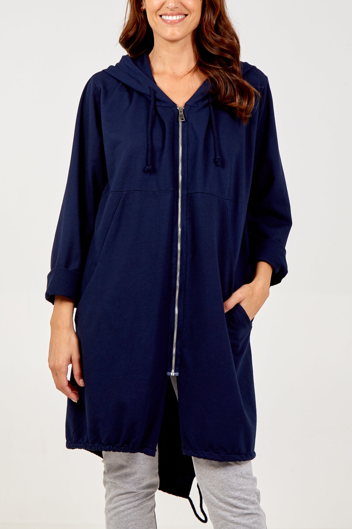 Oversized Zip Front Hoodie