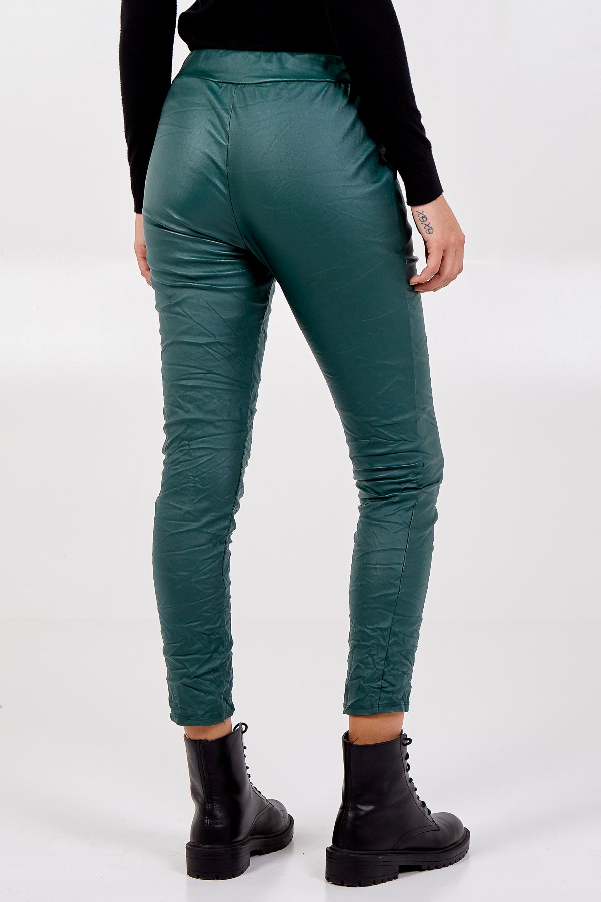 Magic Stretch PU Coated Crushed Trousers