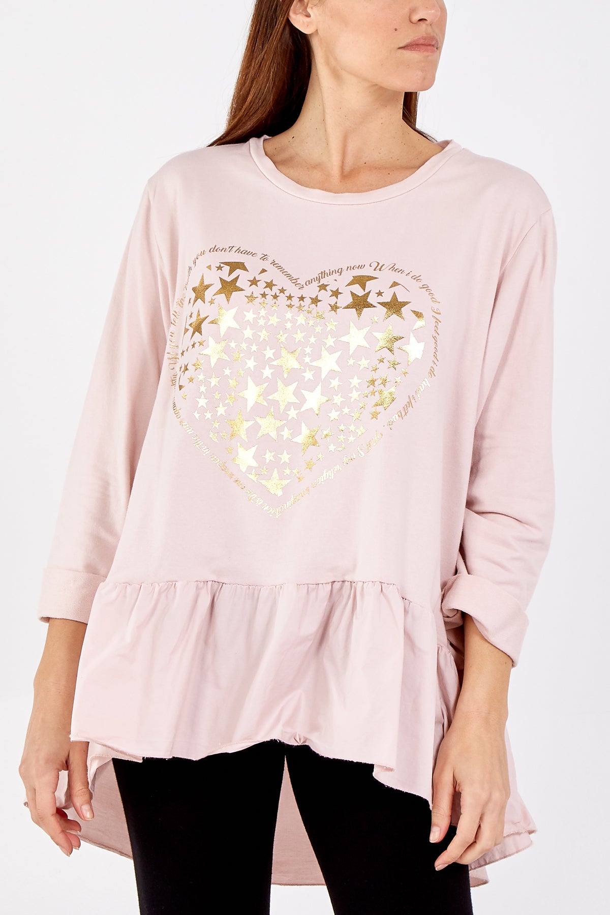 Gold Star Heart Top With Frill Trim
