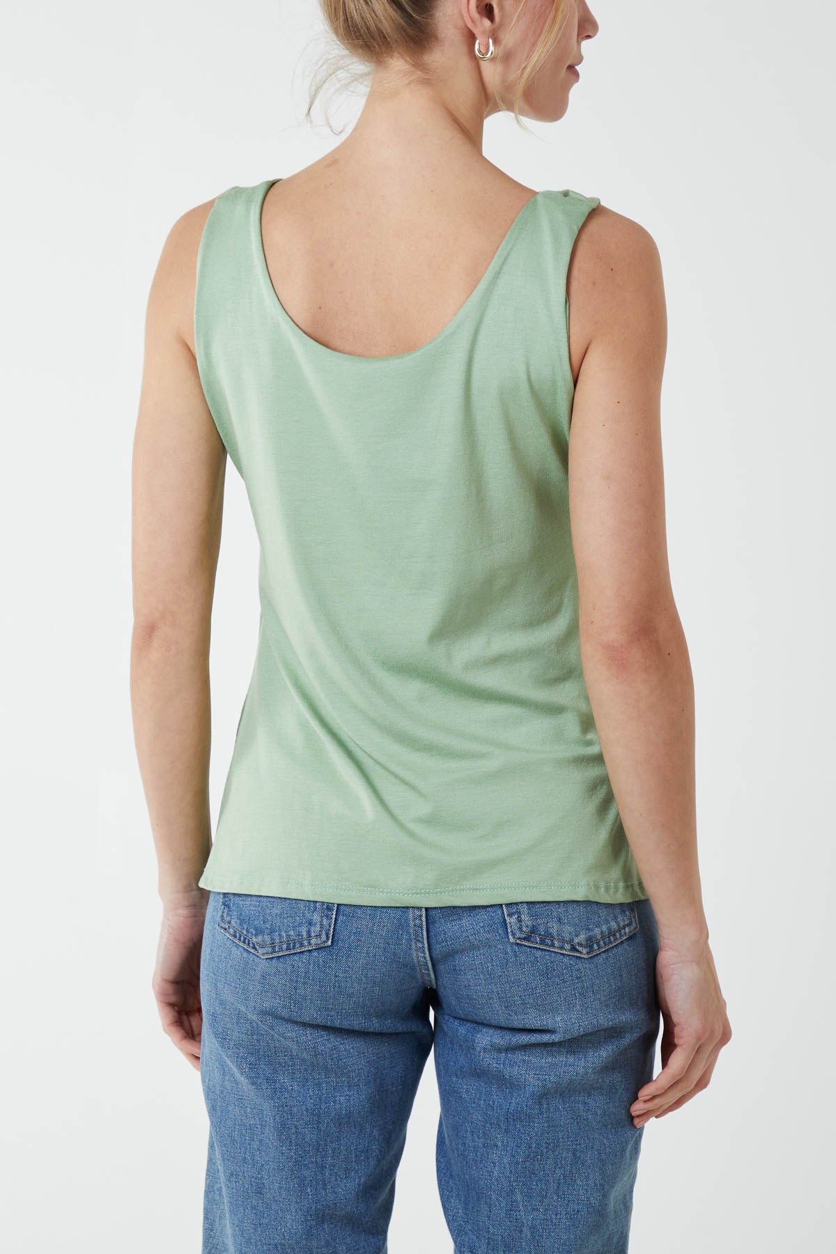 Double Layer Scoop Neck Plain Vest