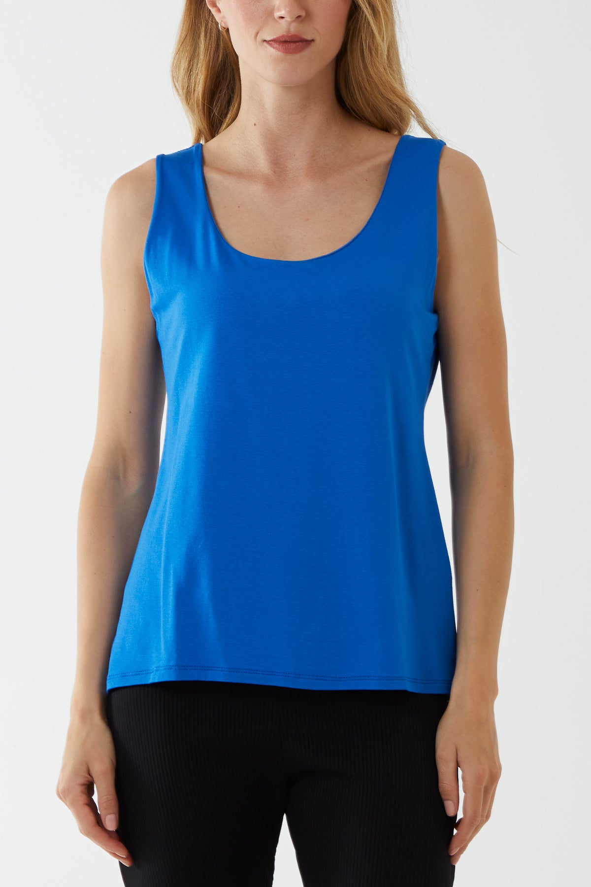 Double Layer Scoop Neck Plain Vest