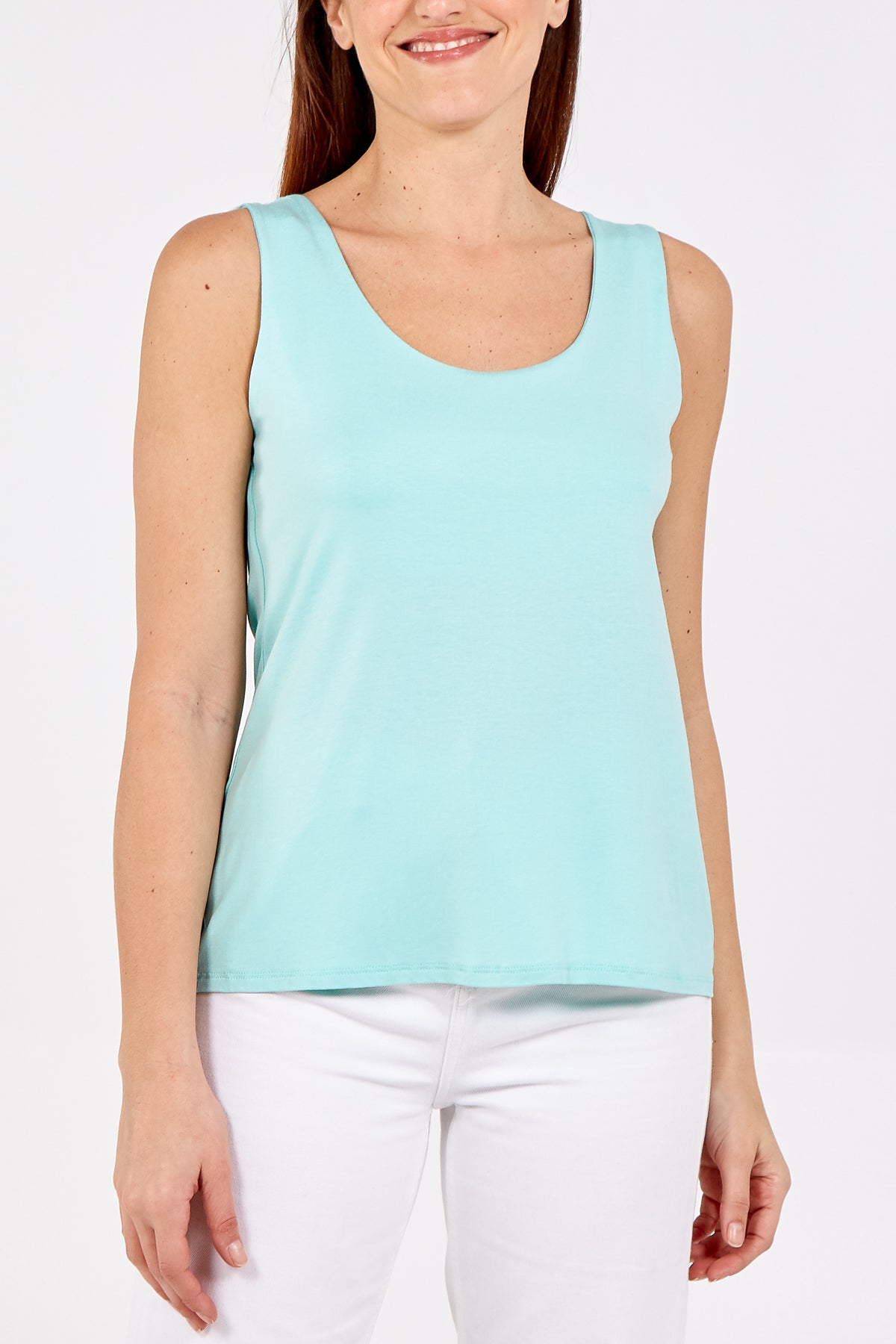 Double Layer Scoop Neck Plain Vest