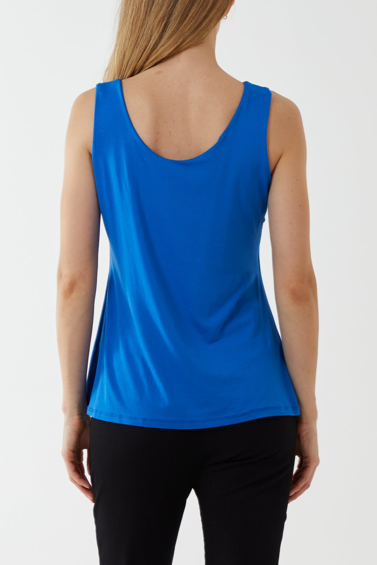 Double Layer Scoop Neck Plain Vest