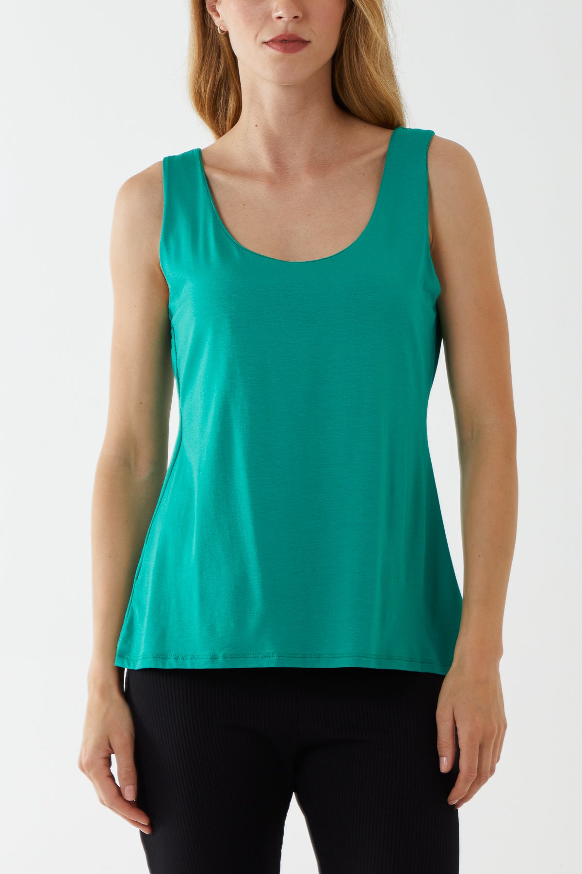 Double Layer Scoop Neck Plain Vest