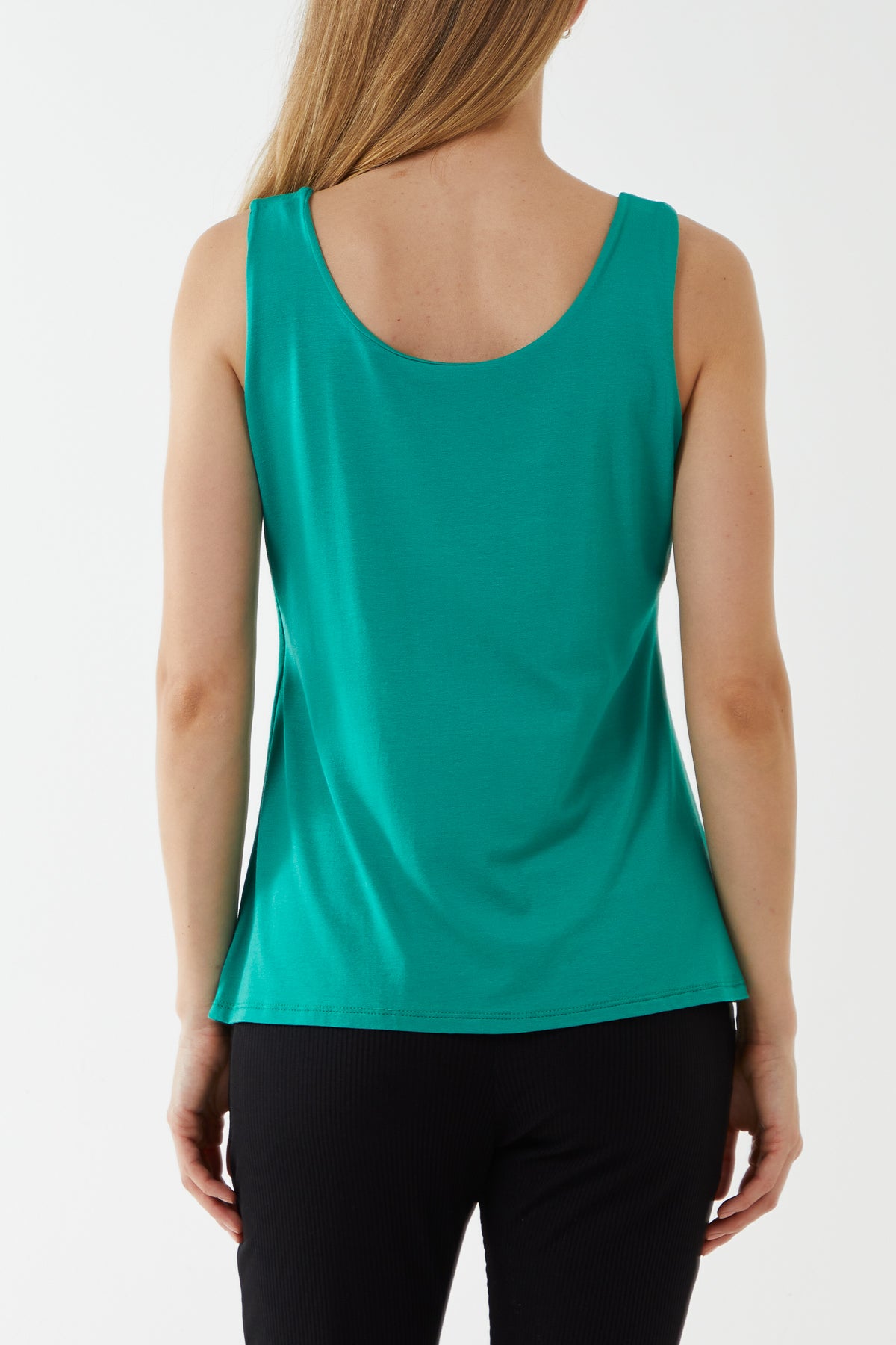 Double Layer Scoop Neck Plain Vest